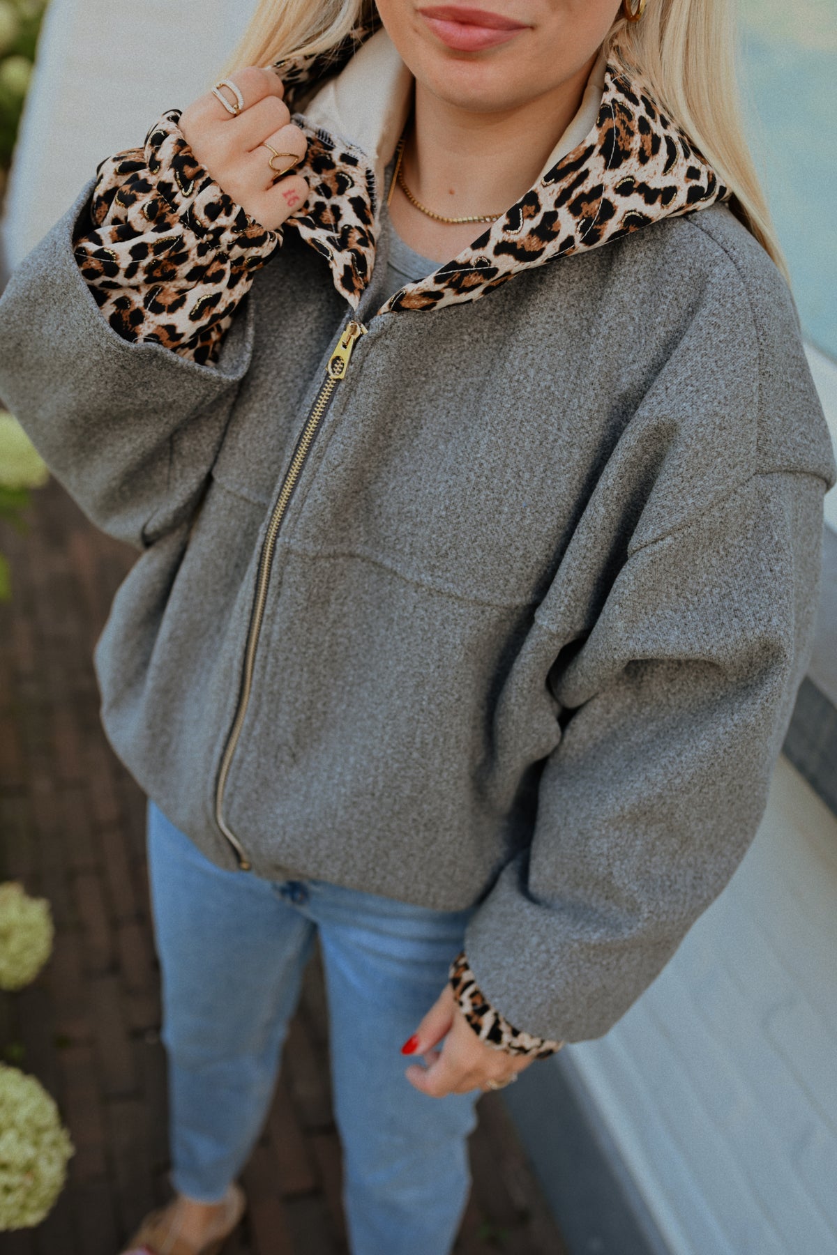 Fien Leopard Jas - Grijs (Last one!)