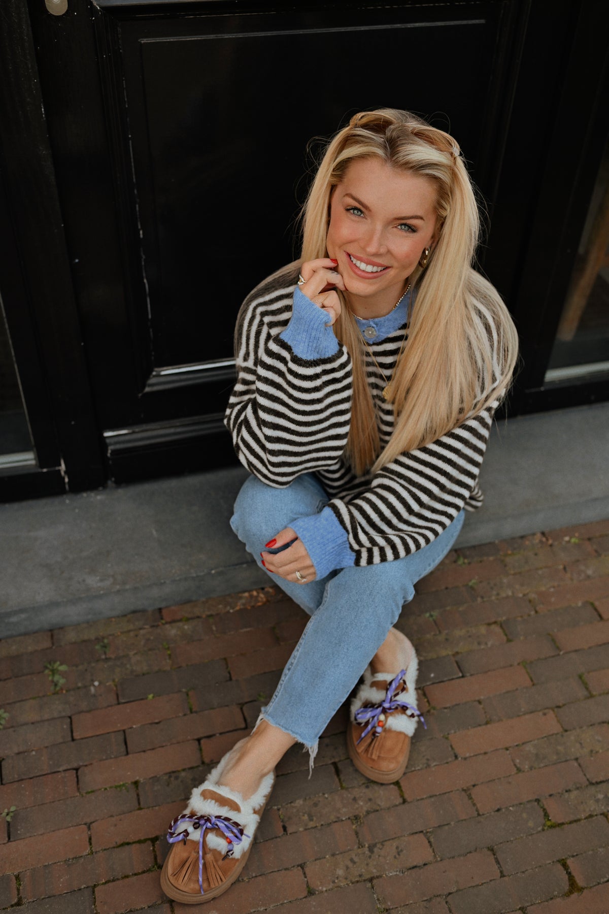 Pierre Striped Gilet - Bruin