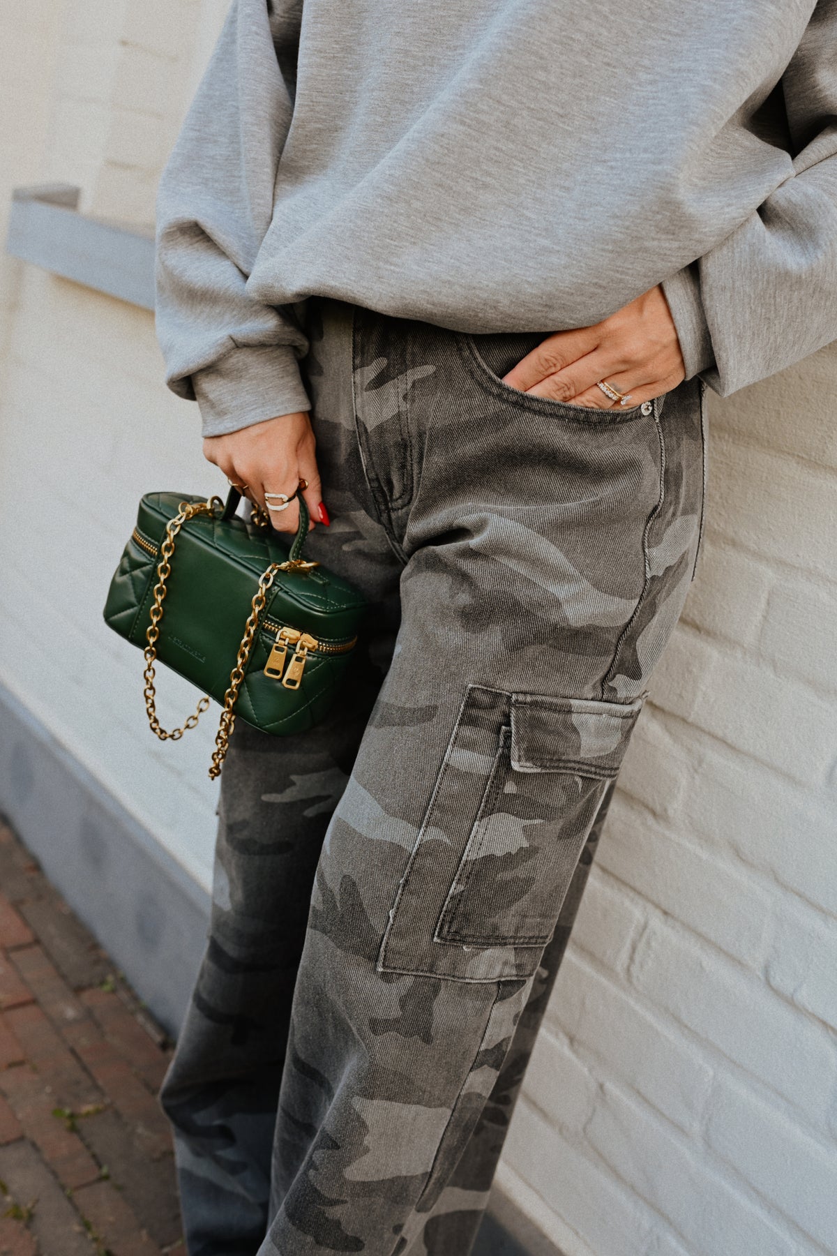 Cargo Denim Camouflage Broek - Kaki