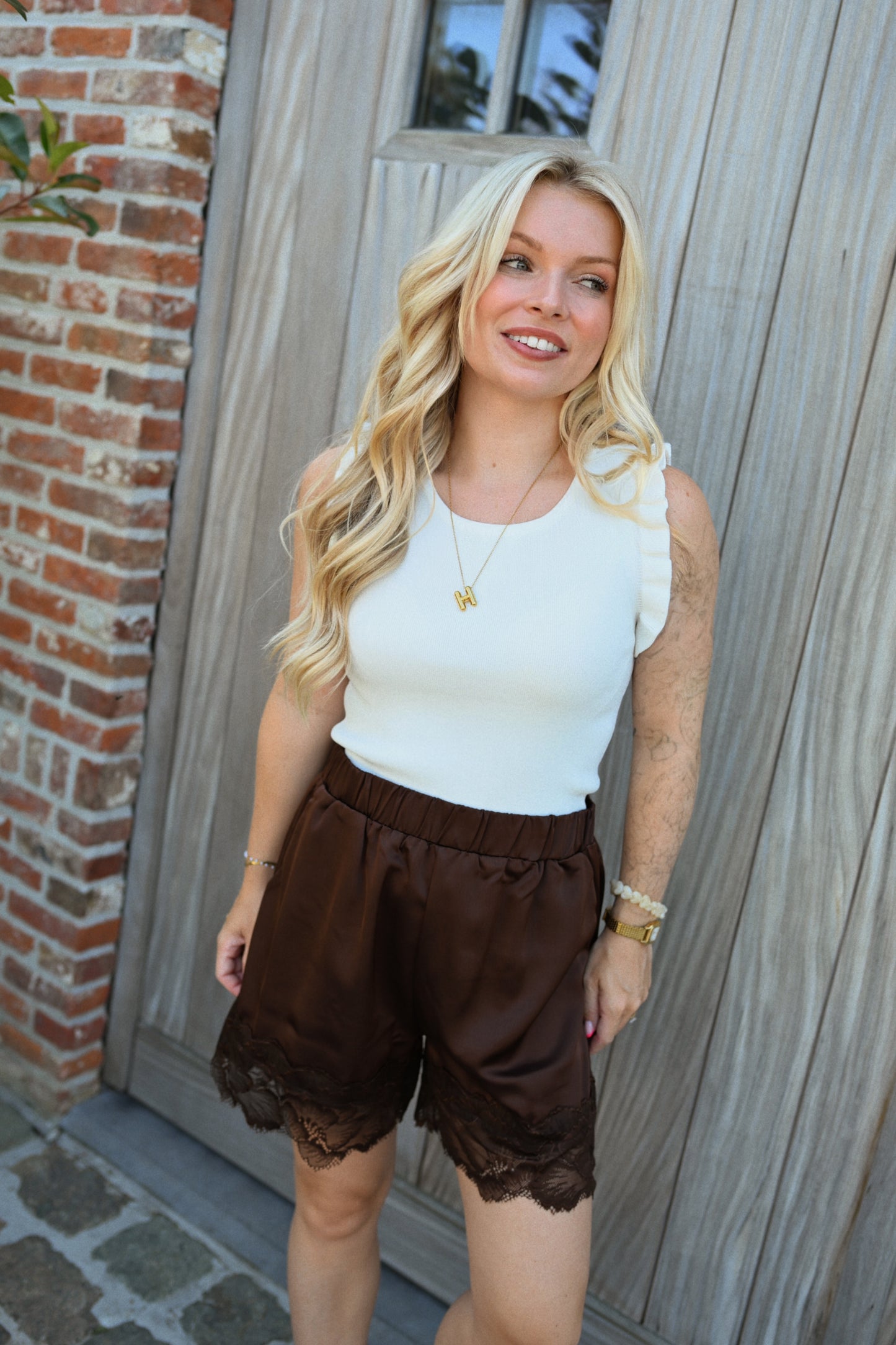 Frances Satin Short - Bruin