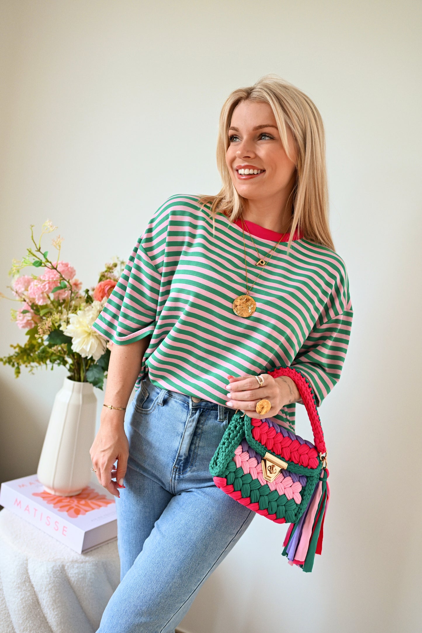 Fien Striped T-Shirt - Groen