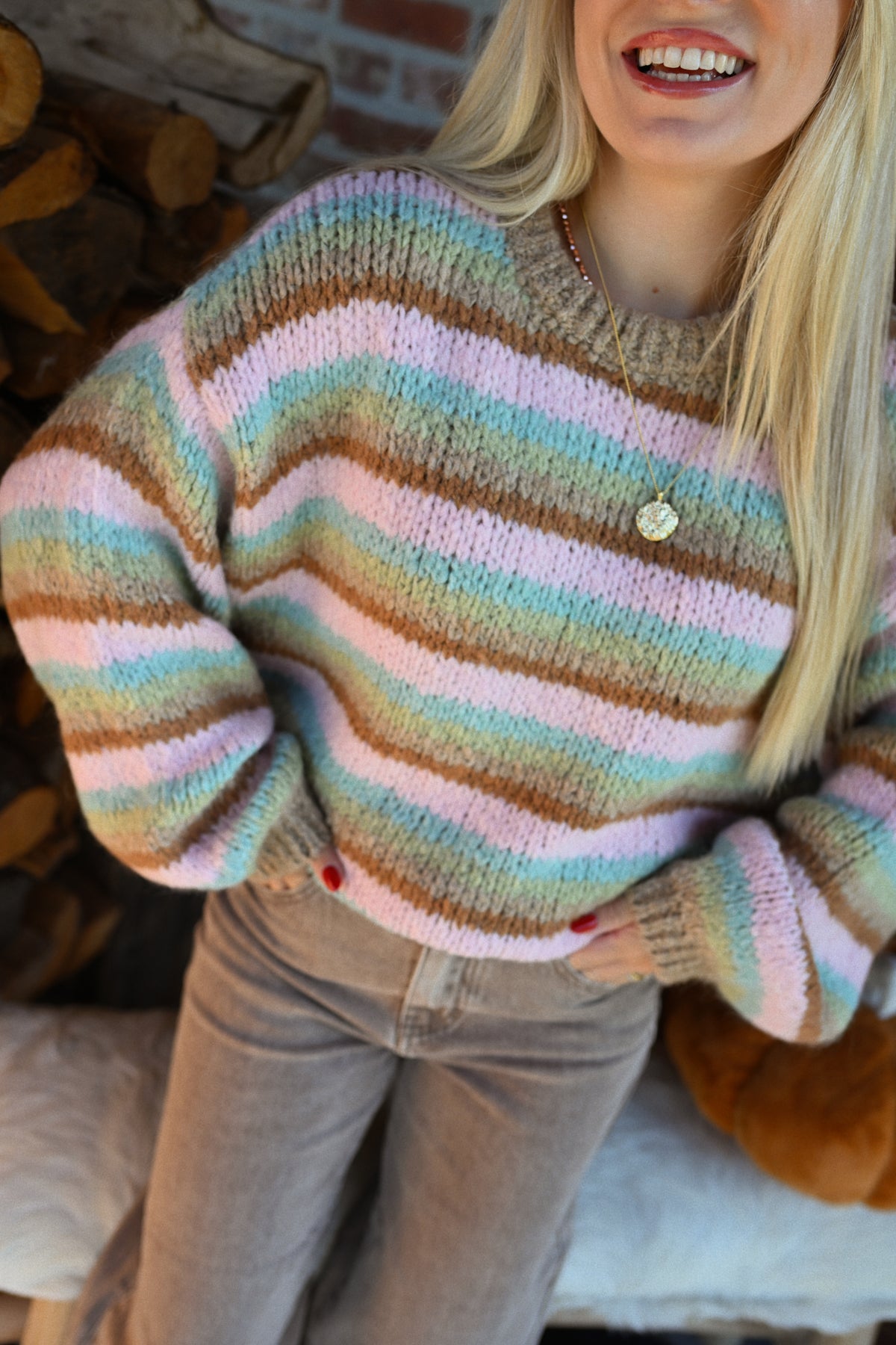 Colette Striped Knit - Beige