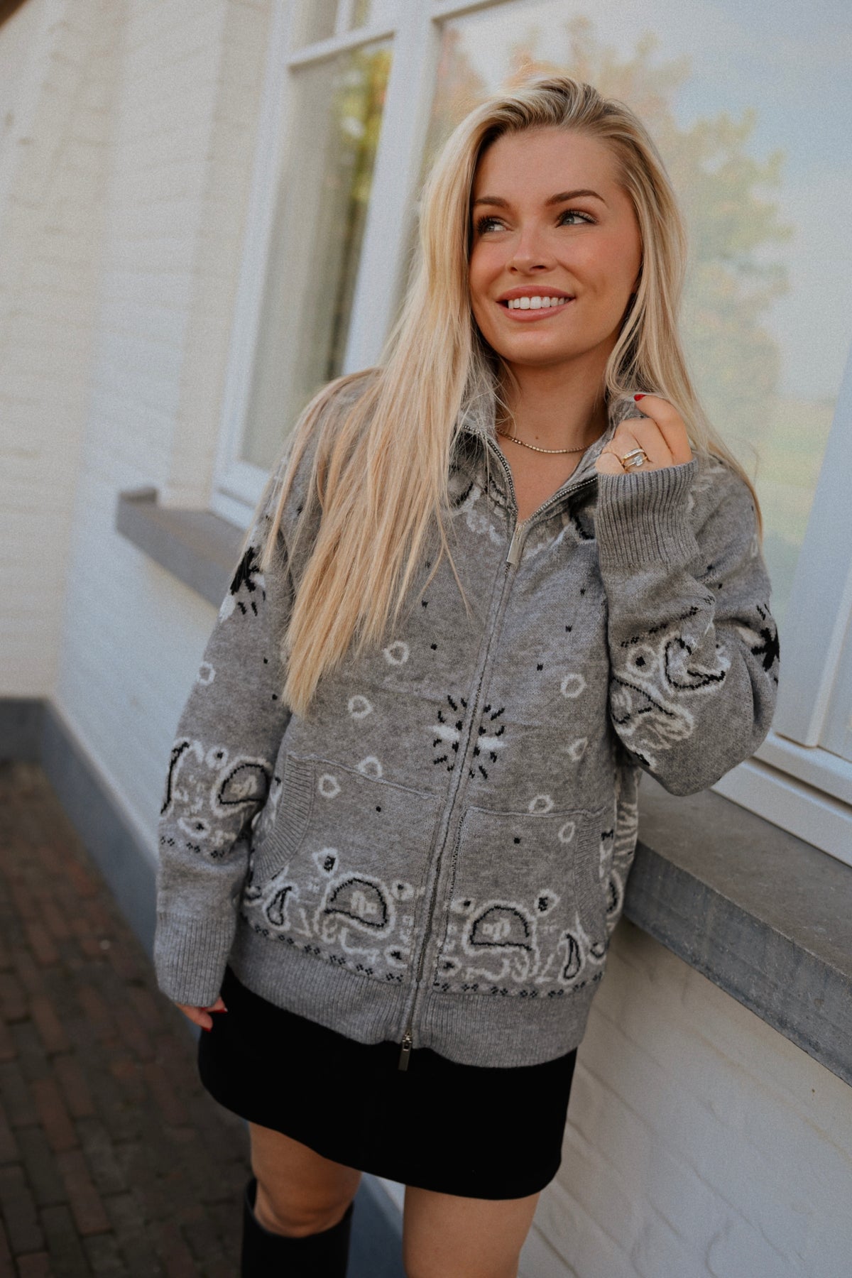 Mandala Gilet - Grijs