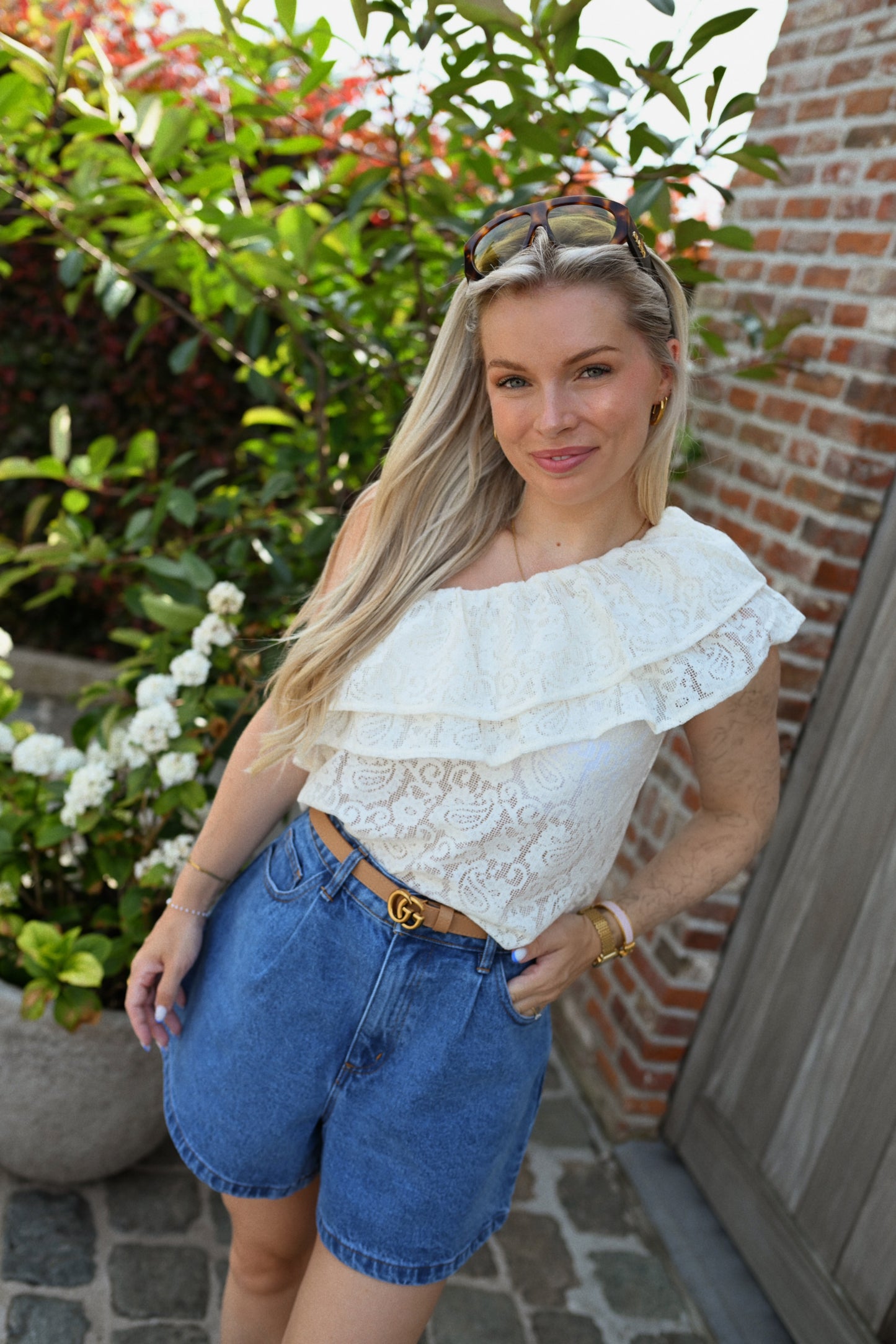 Lenthe One Shoulder Top - Ecru