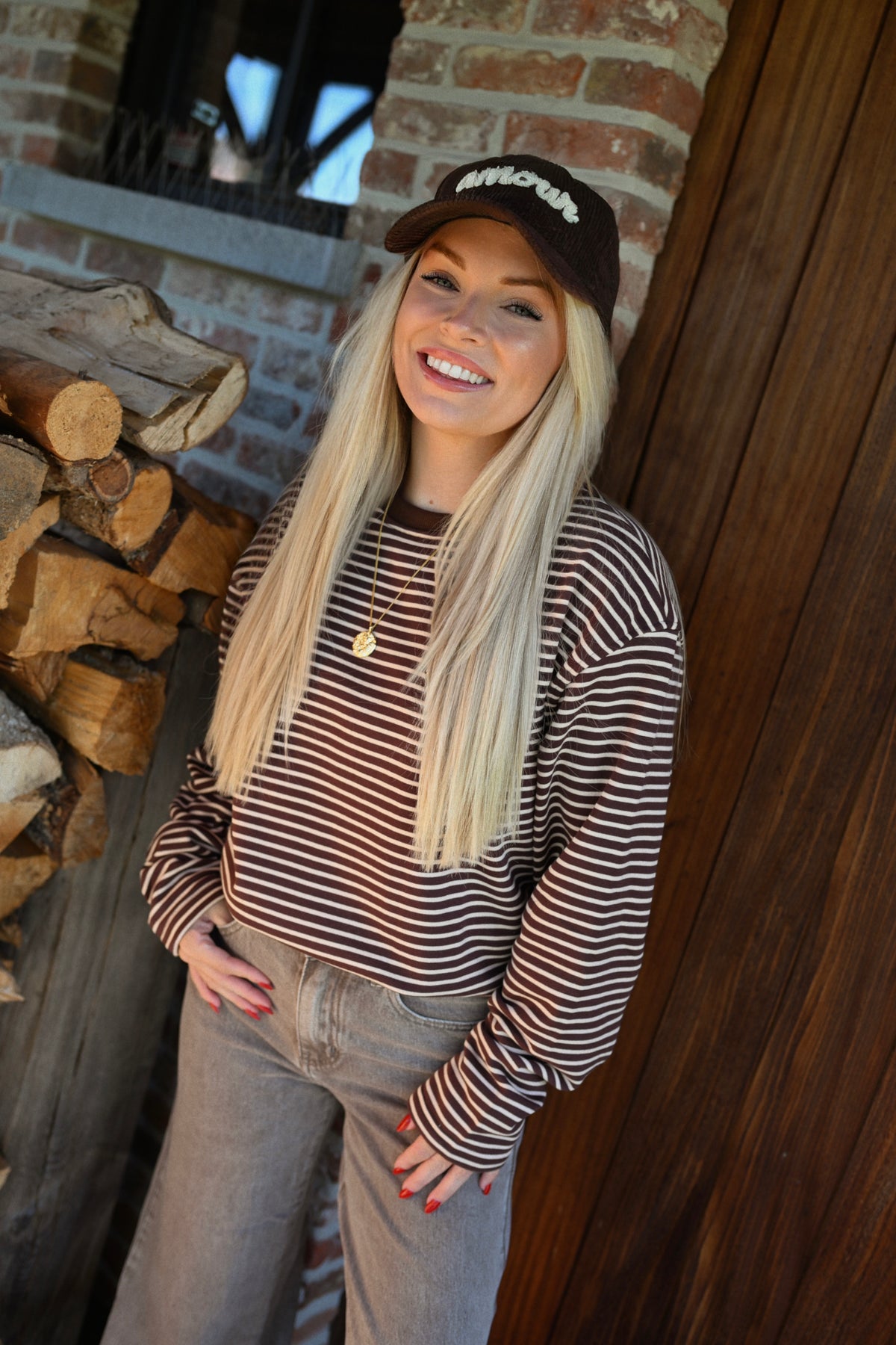 Jytte Striped Sweater - Bruin
