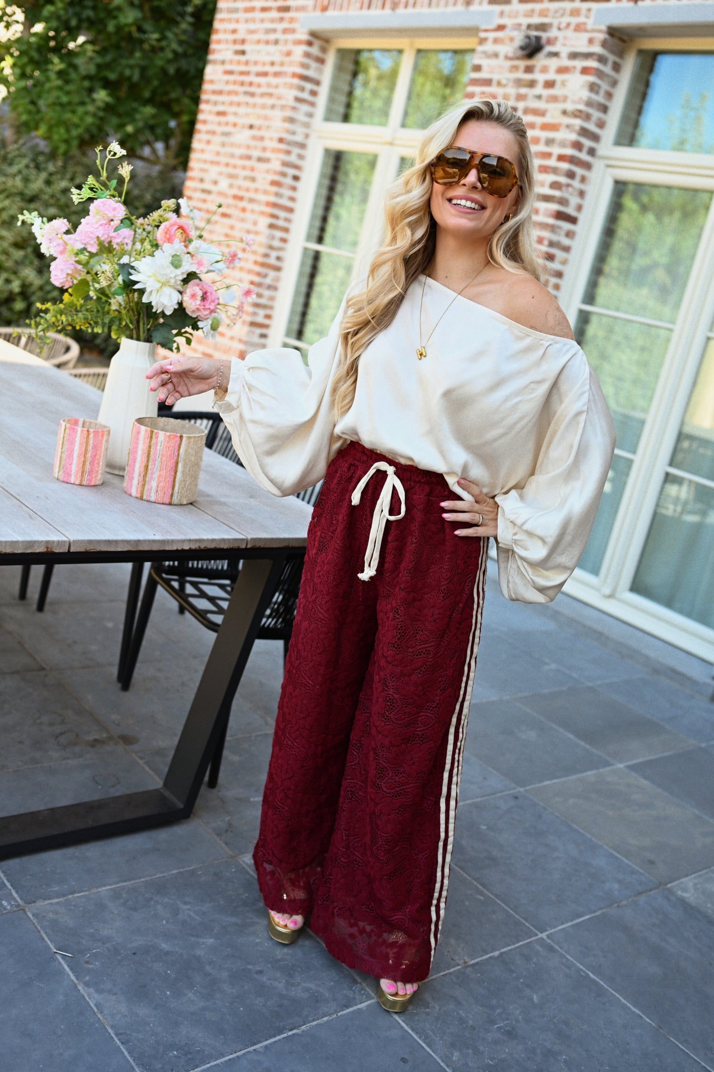 Jolene Lace Broek - Bordeaux