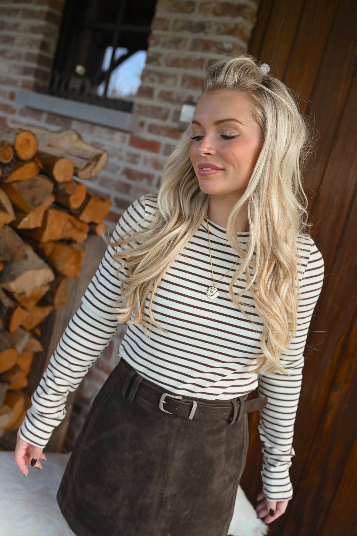 Nina Striped Pull - Ecru