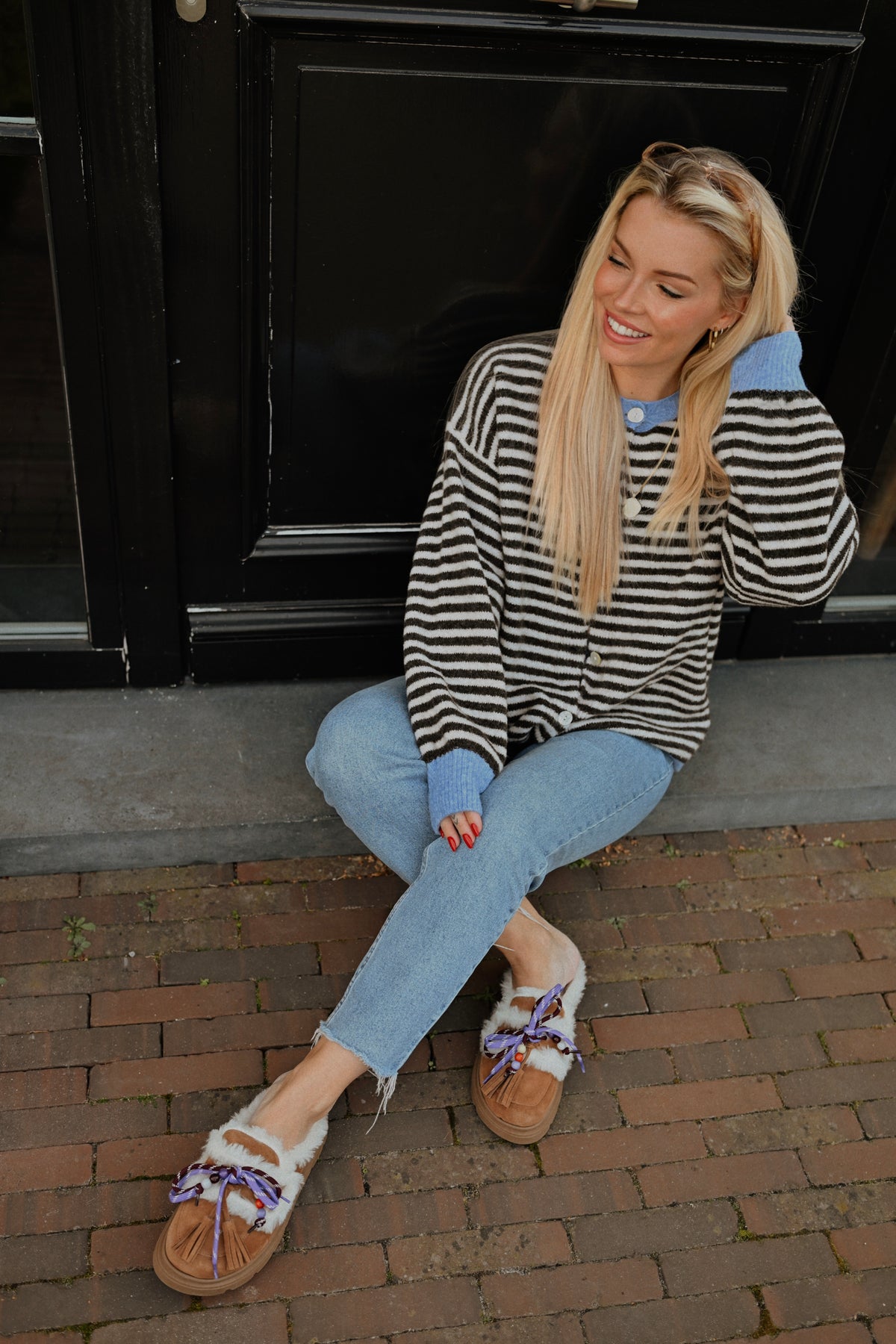 Pierre Striped Gilet - Bruin