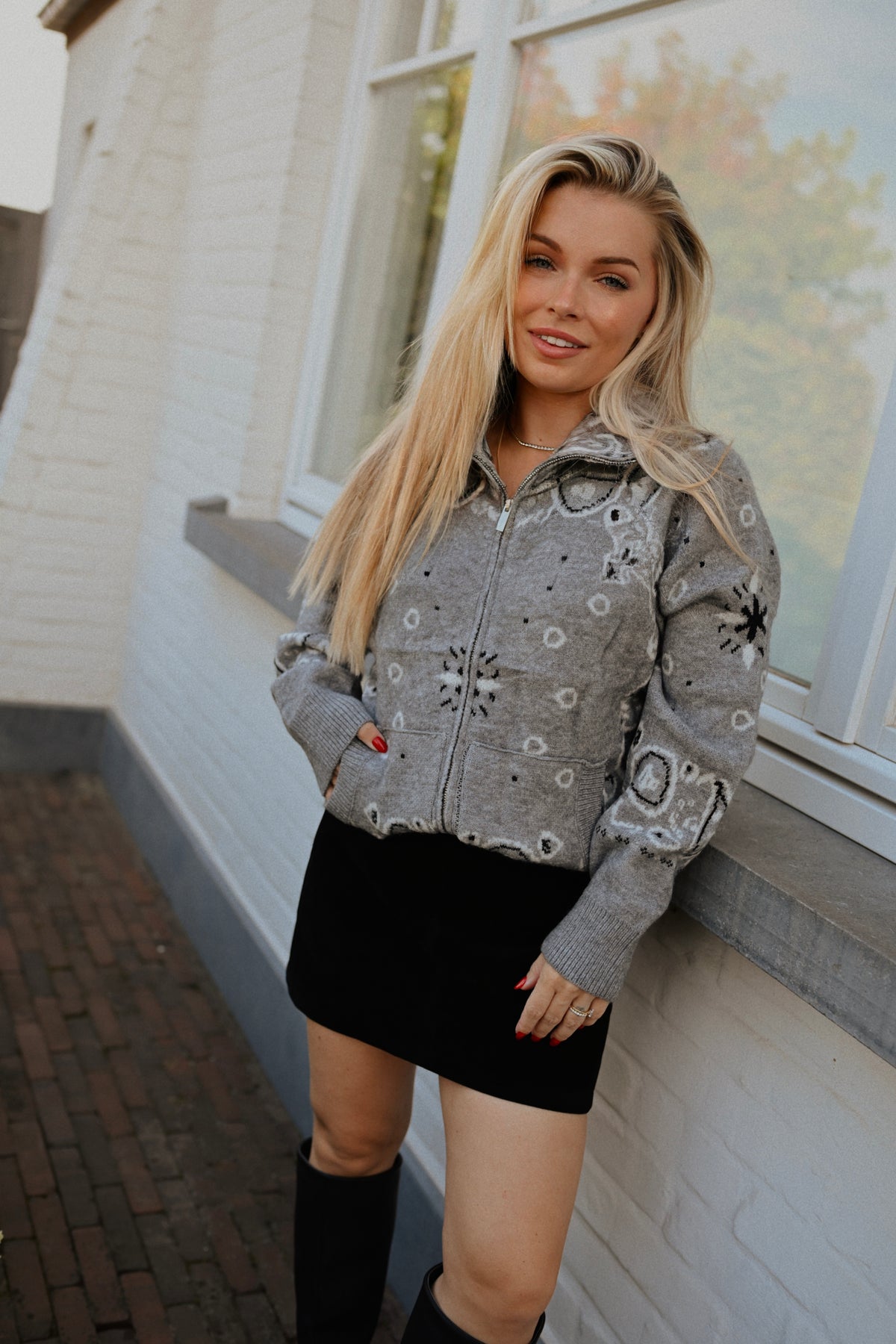 Mandala Gilet - Grijs