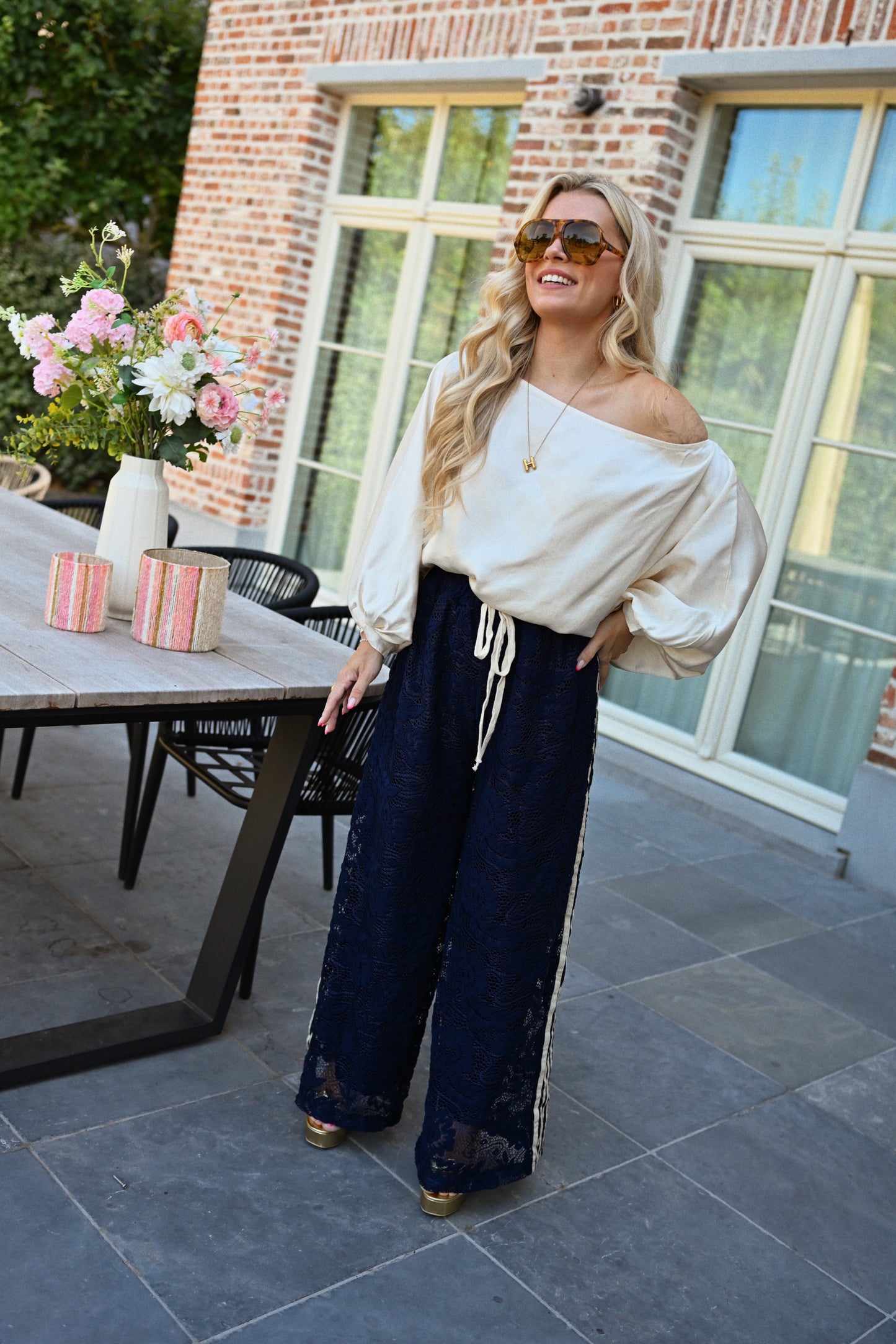 Jolene Lace Broek - Marineblauw