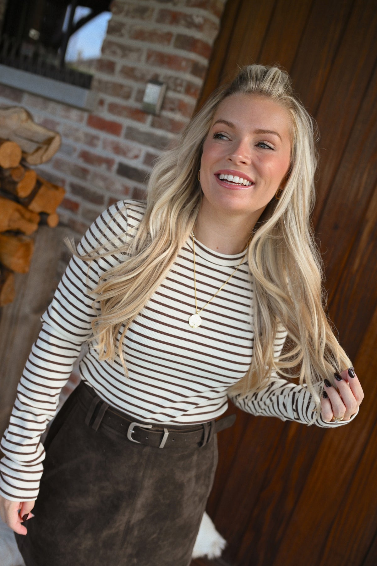 Nina Striped Pull - Ecru