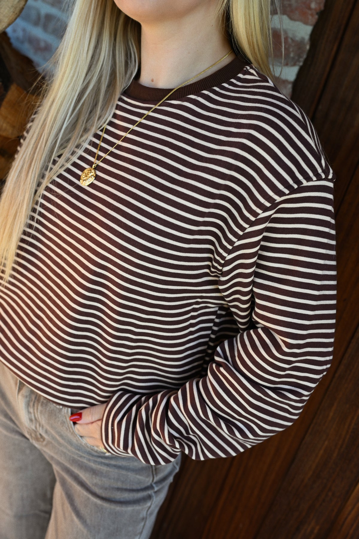 Jytte Striped Sweater - Bruin