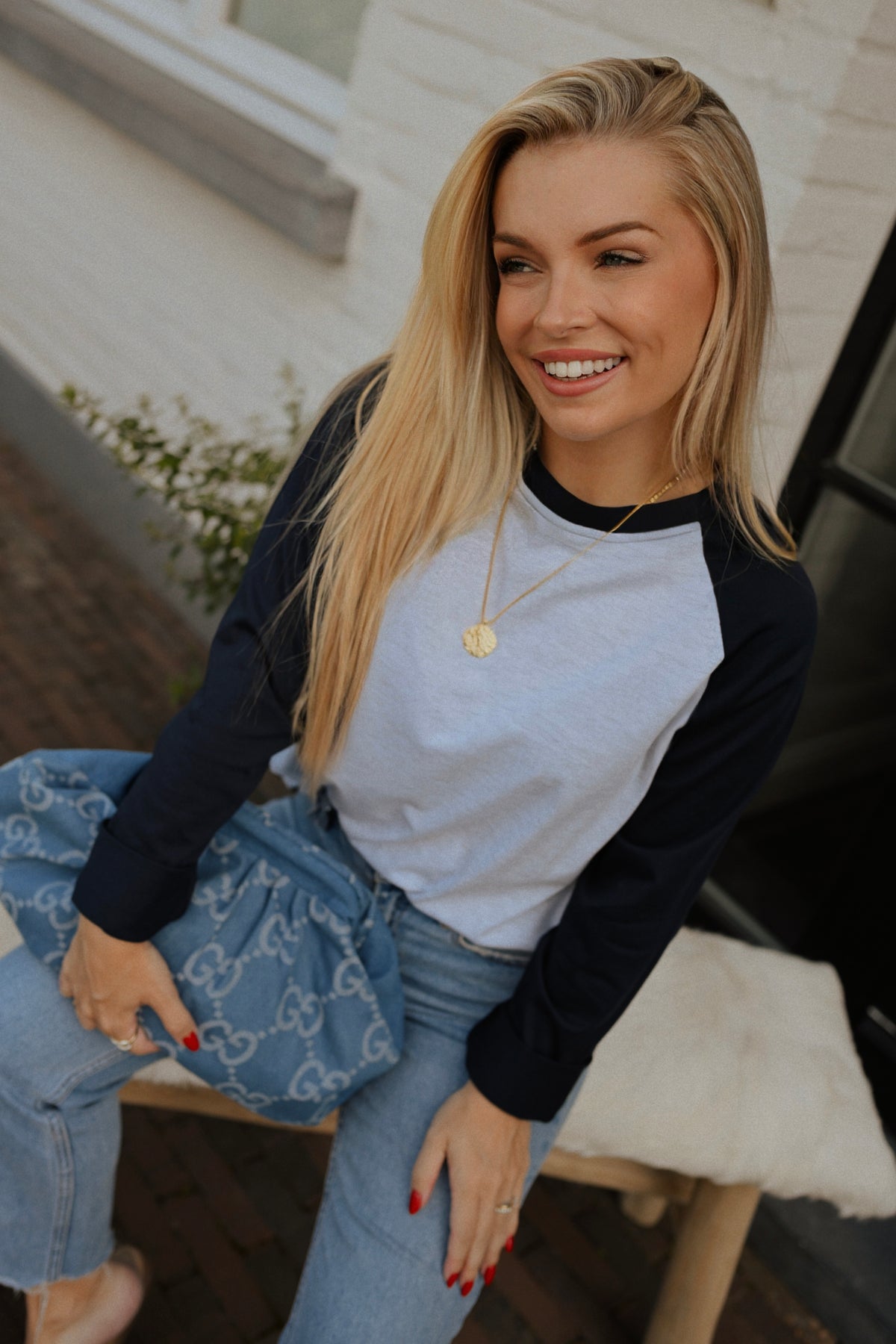 Suzette Long Sleeve T-Shirt - Marineblauw