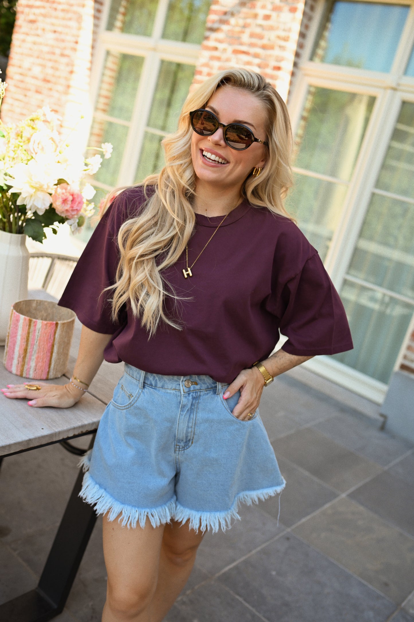 Louise T-shirt - Bordeaux