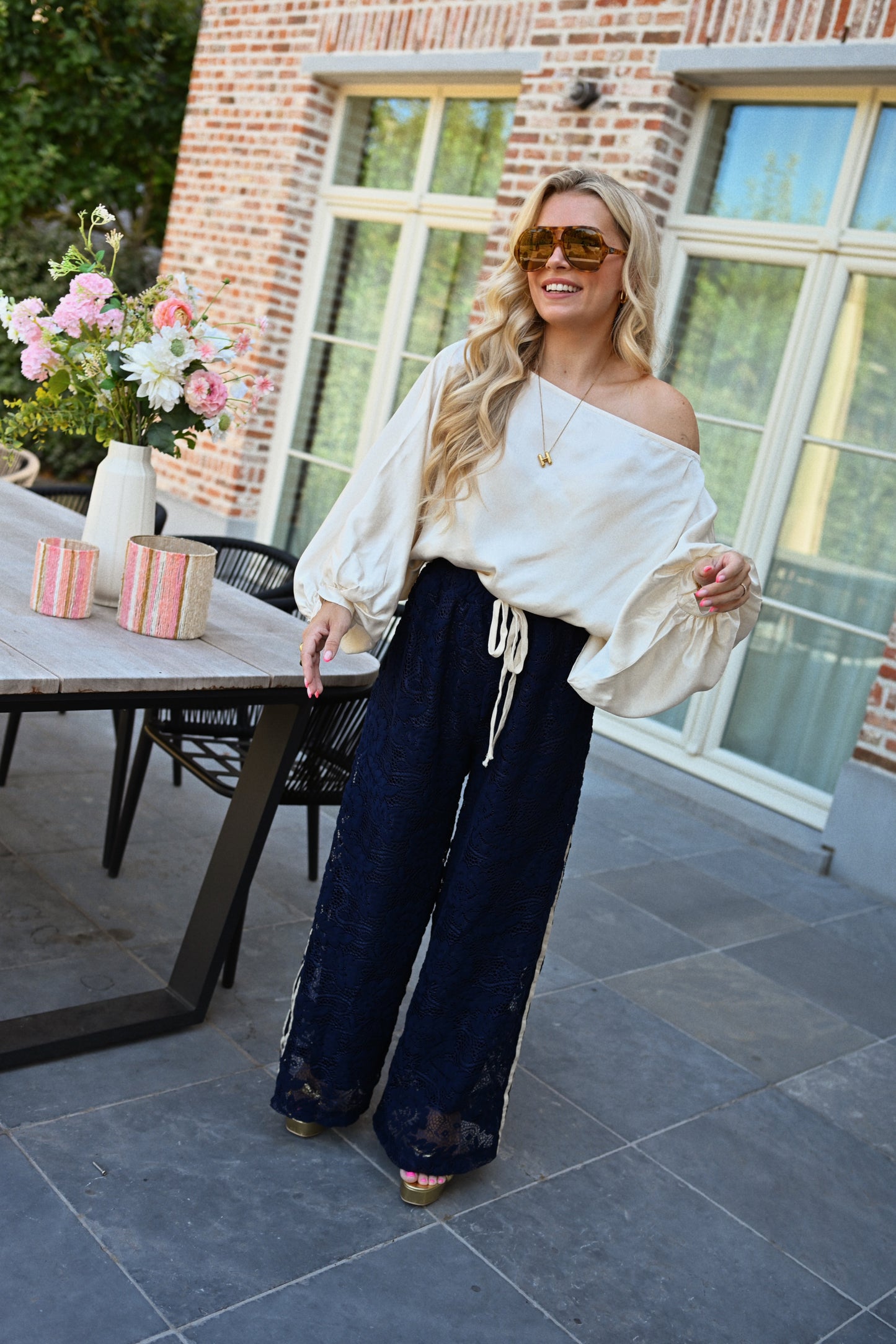 Jolene Lace Broek - Marineblauw