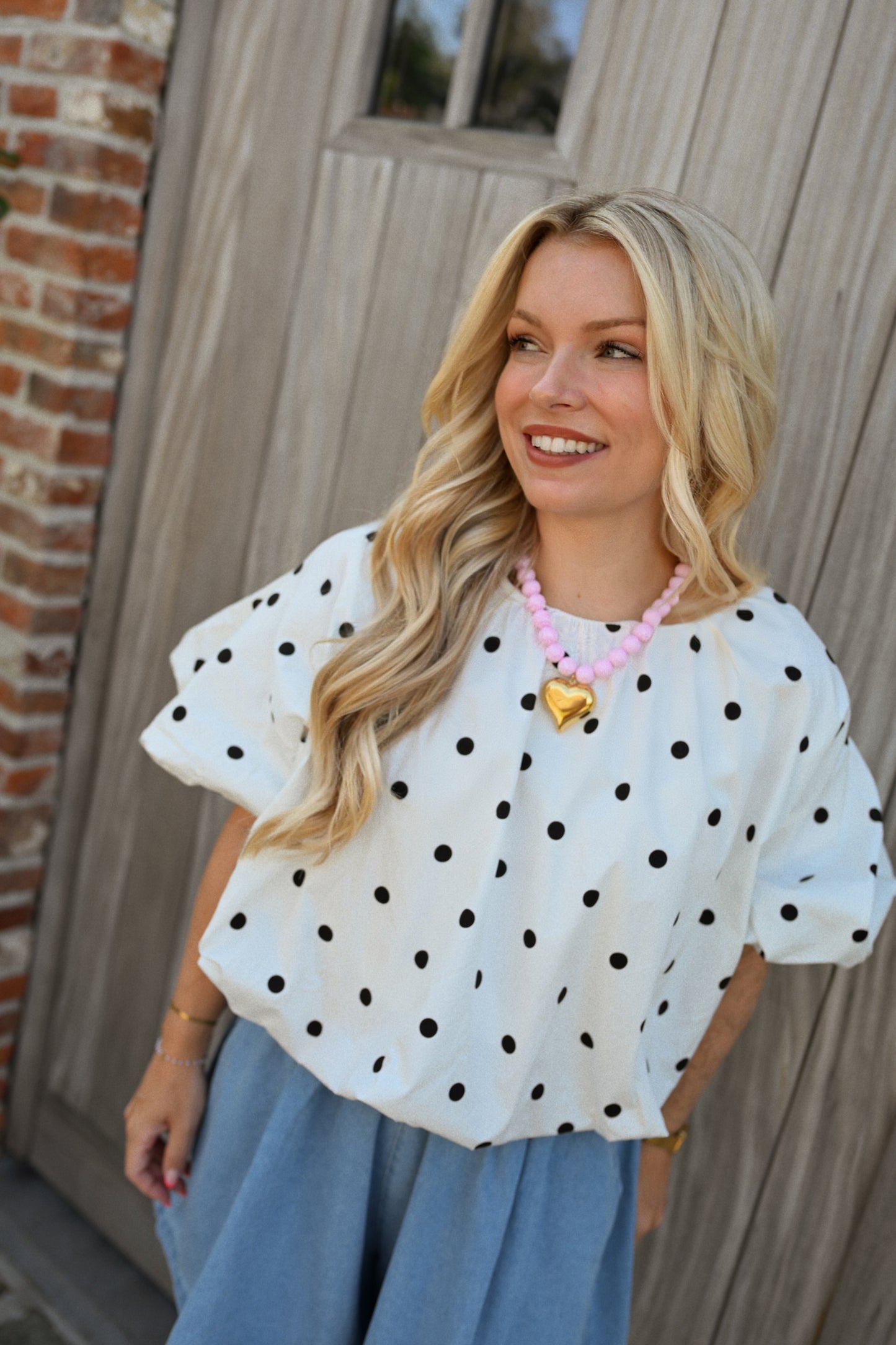 Nina Polkadot Blouse - Wit