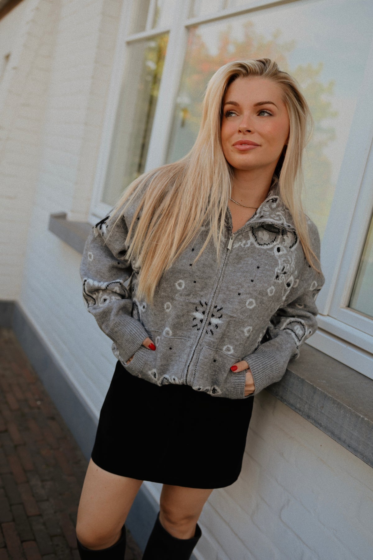 Mandala Gilet - Grijs