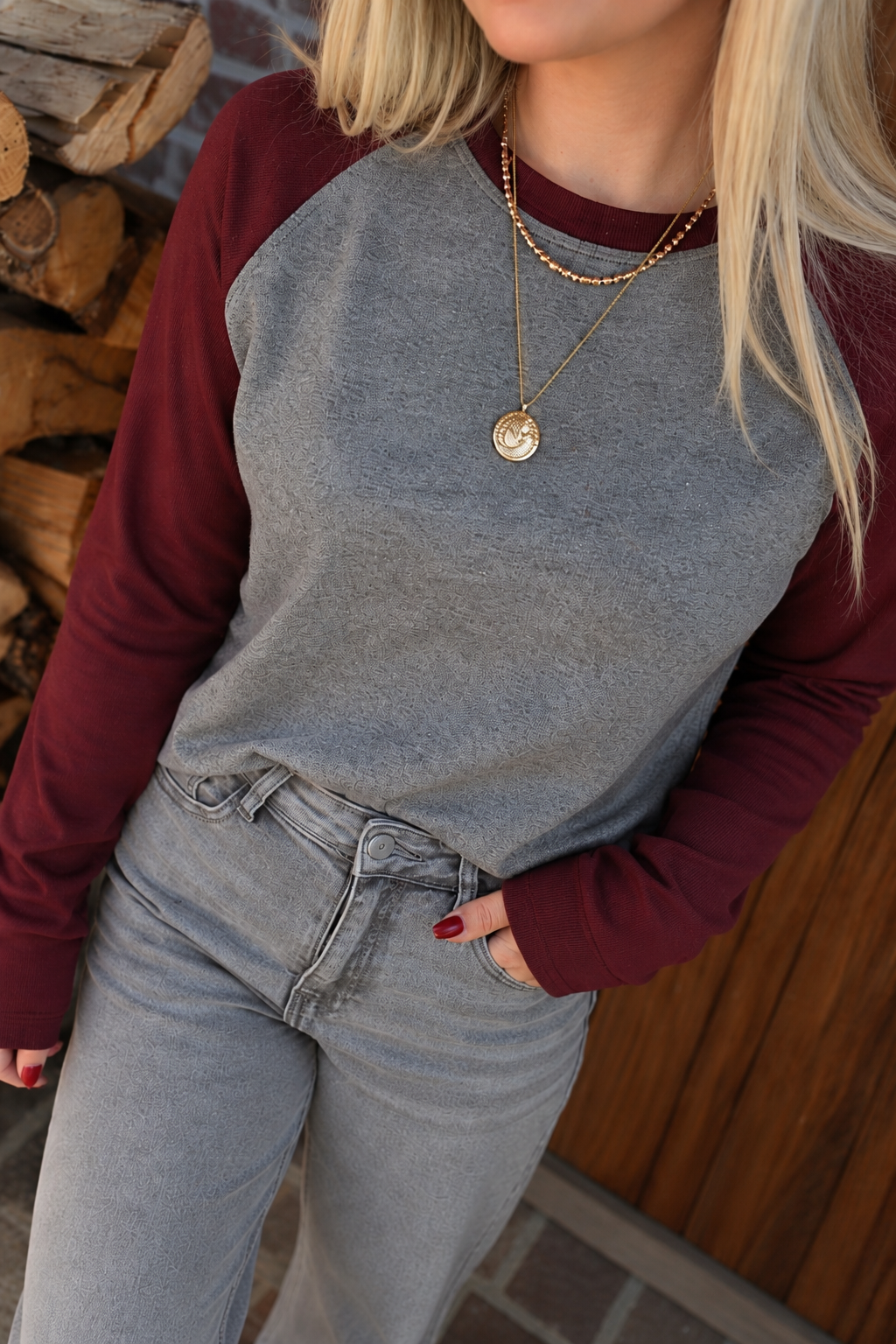 Suzette Long Sleeve T-Shirt - Grijs