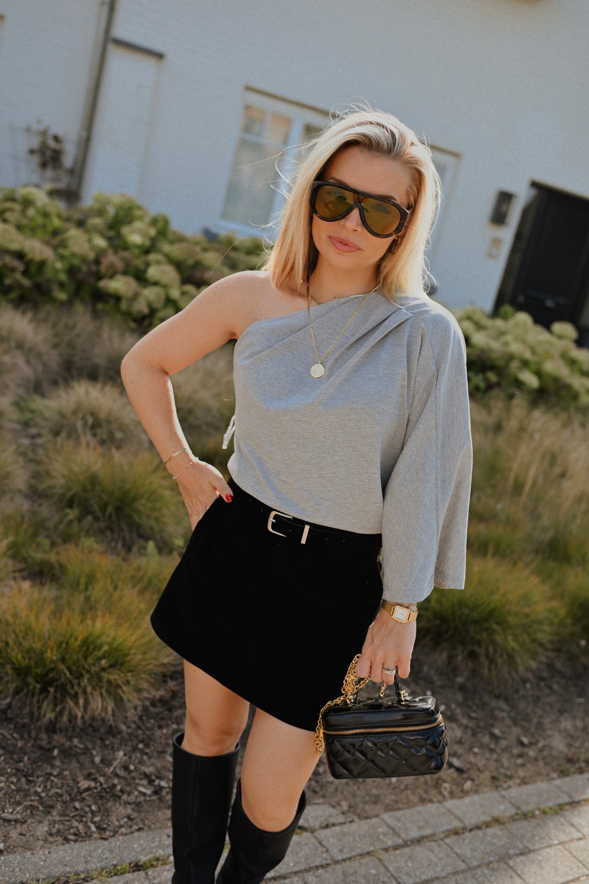 Nella Suede Rok - Zwart