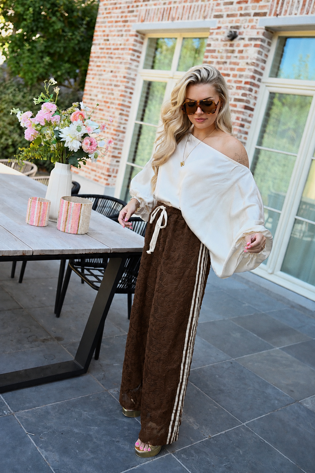 Jolene Lace Broek - Bruin