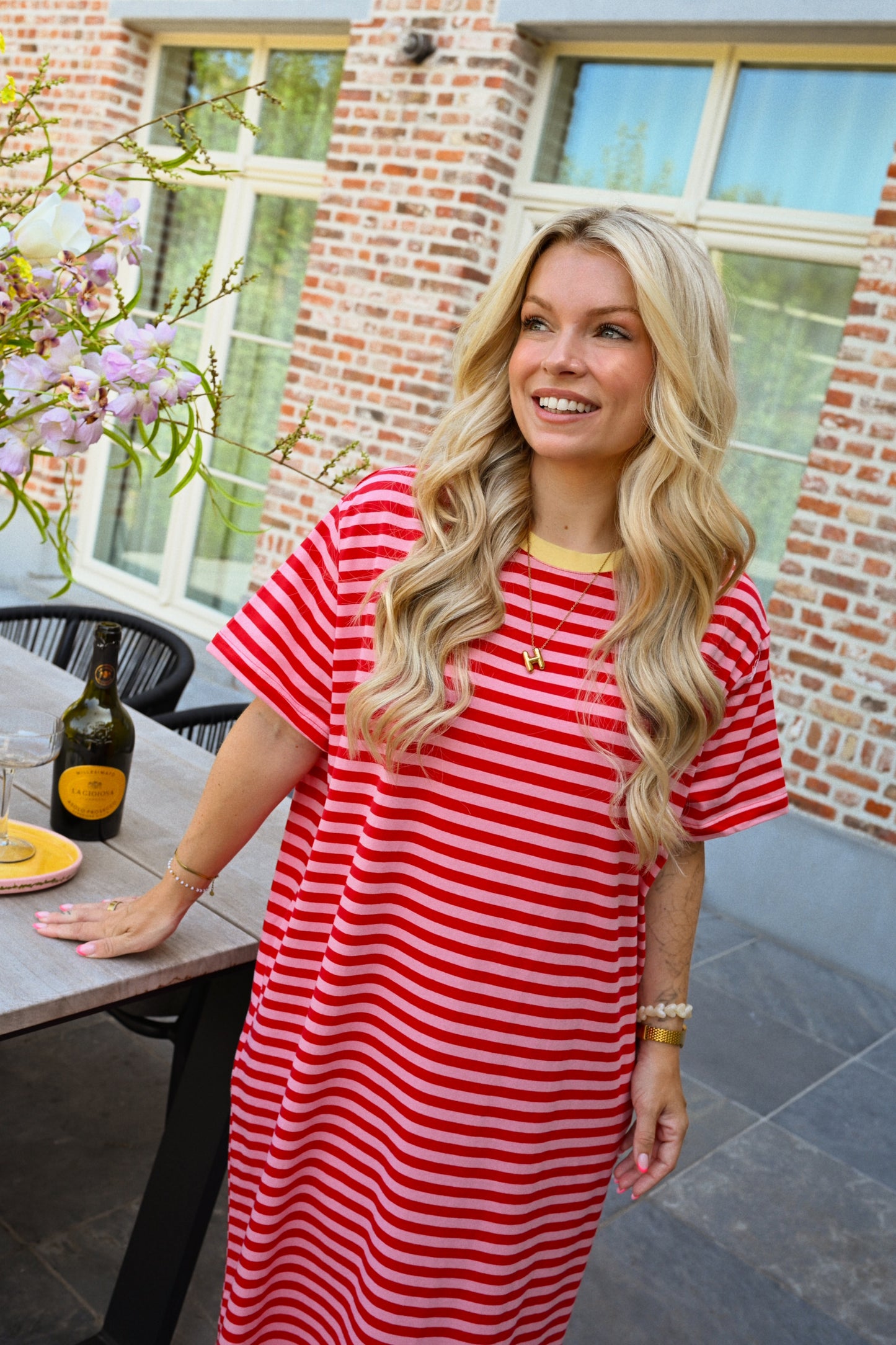 Myla T-Shirt Dress - Rood/Roze