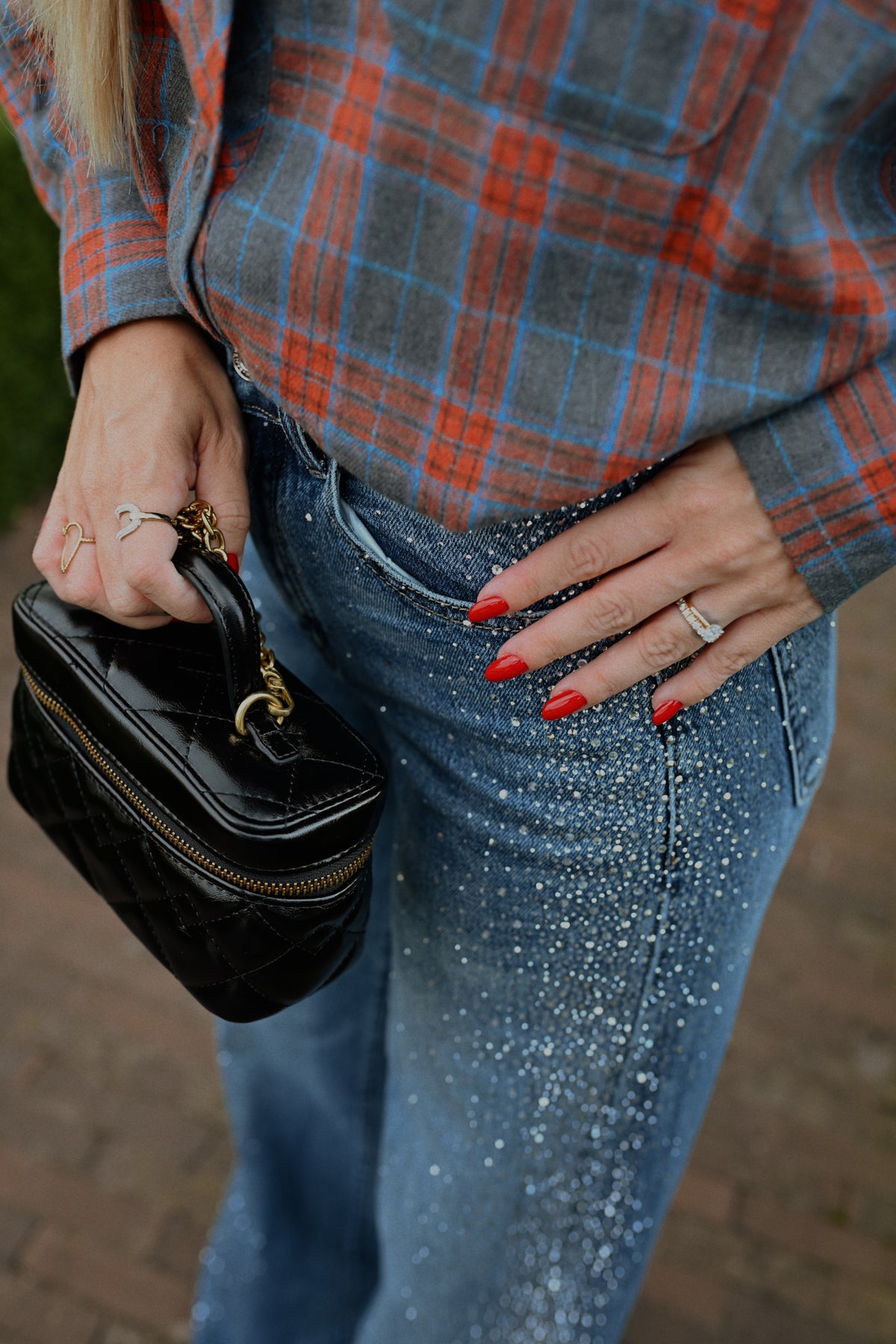 Strass Denim Broek - Blauw