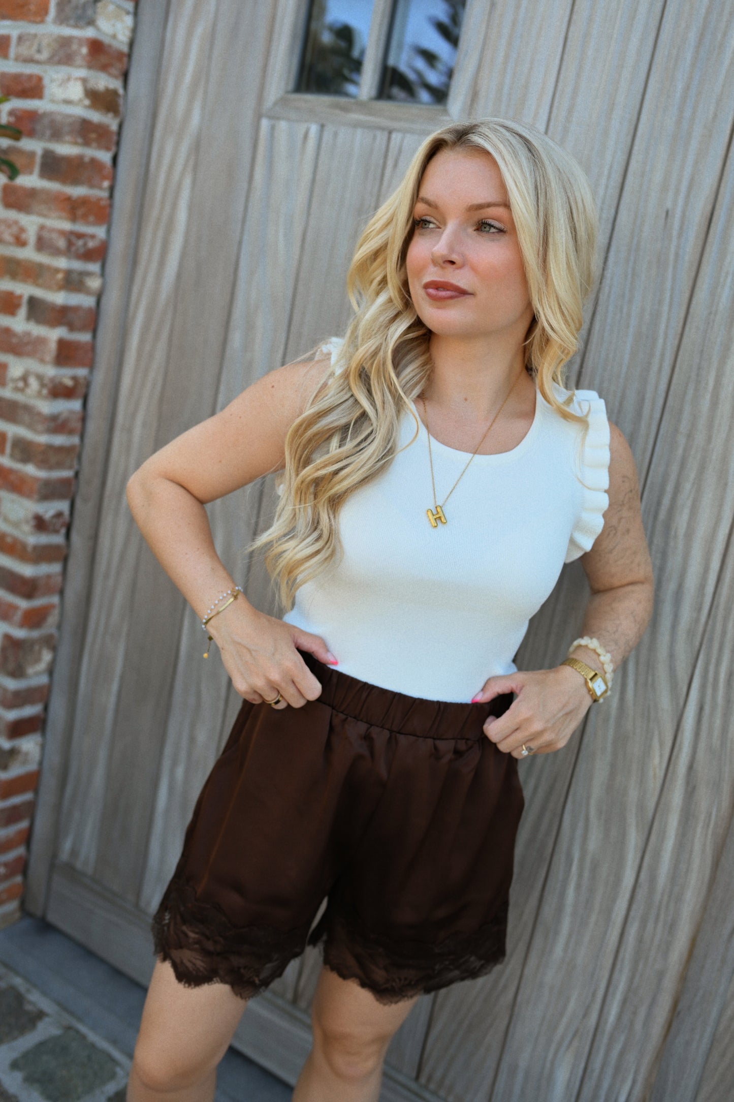 Frances Satin Short - Bruin
