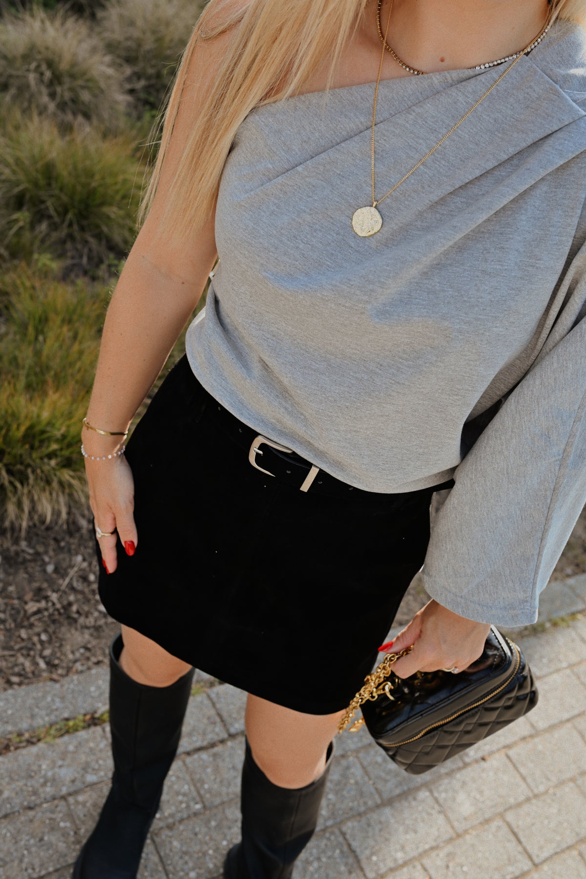 Nella Suede Rok - Zwart