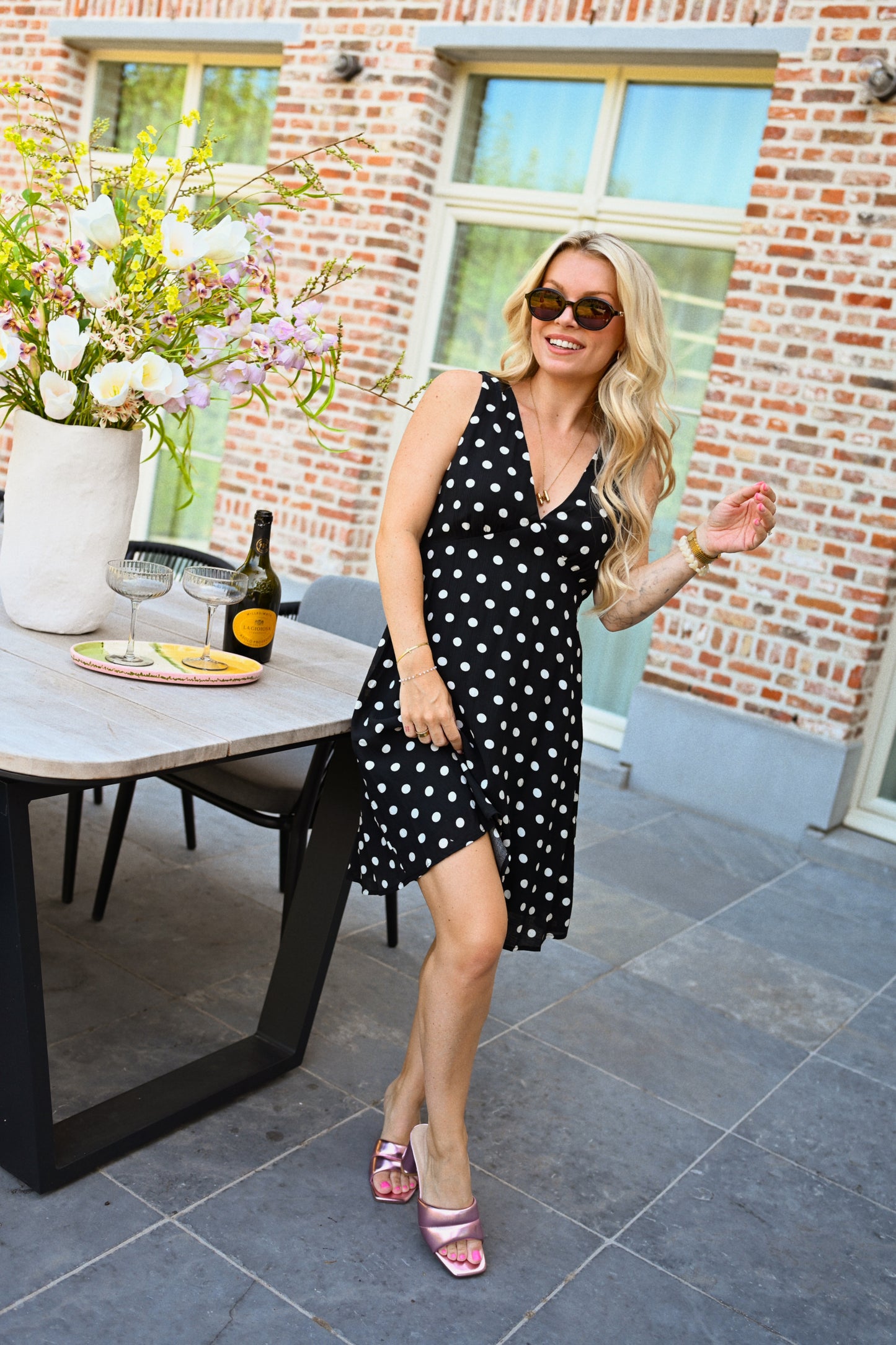 Polkadot Jurk - Zwart