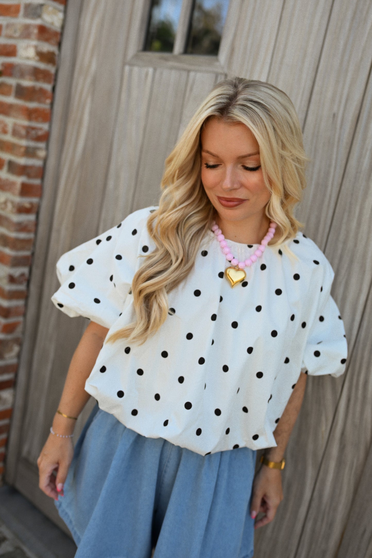 Nina Polkadot Blouse - Wit