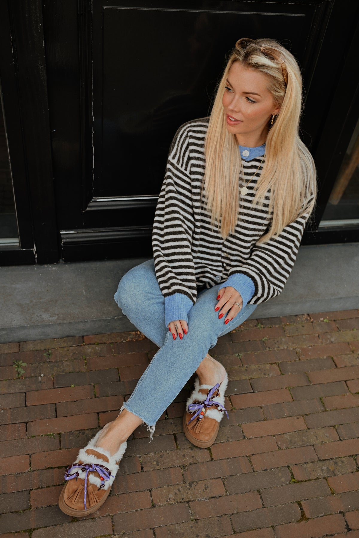 Pierre Striped Gilet - Bruin