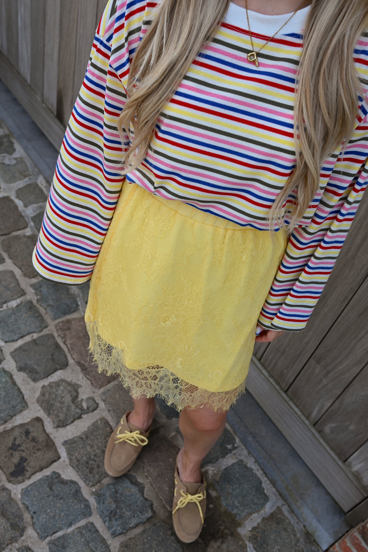 Noelle Lace Rok - Geel