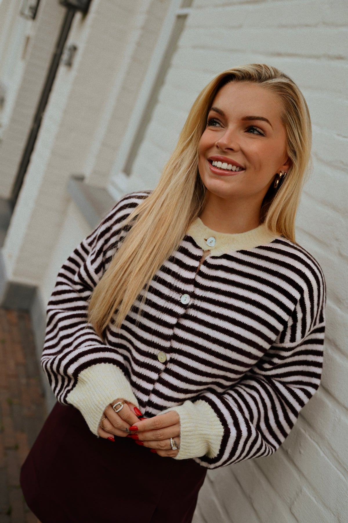 Pierre Striped Gilet - Bordeaux