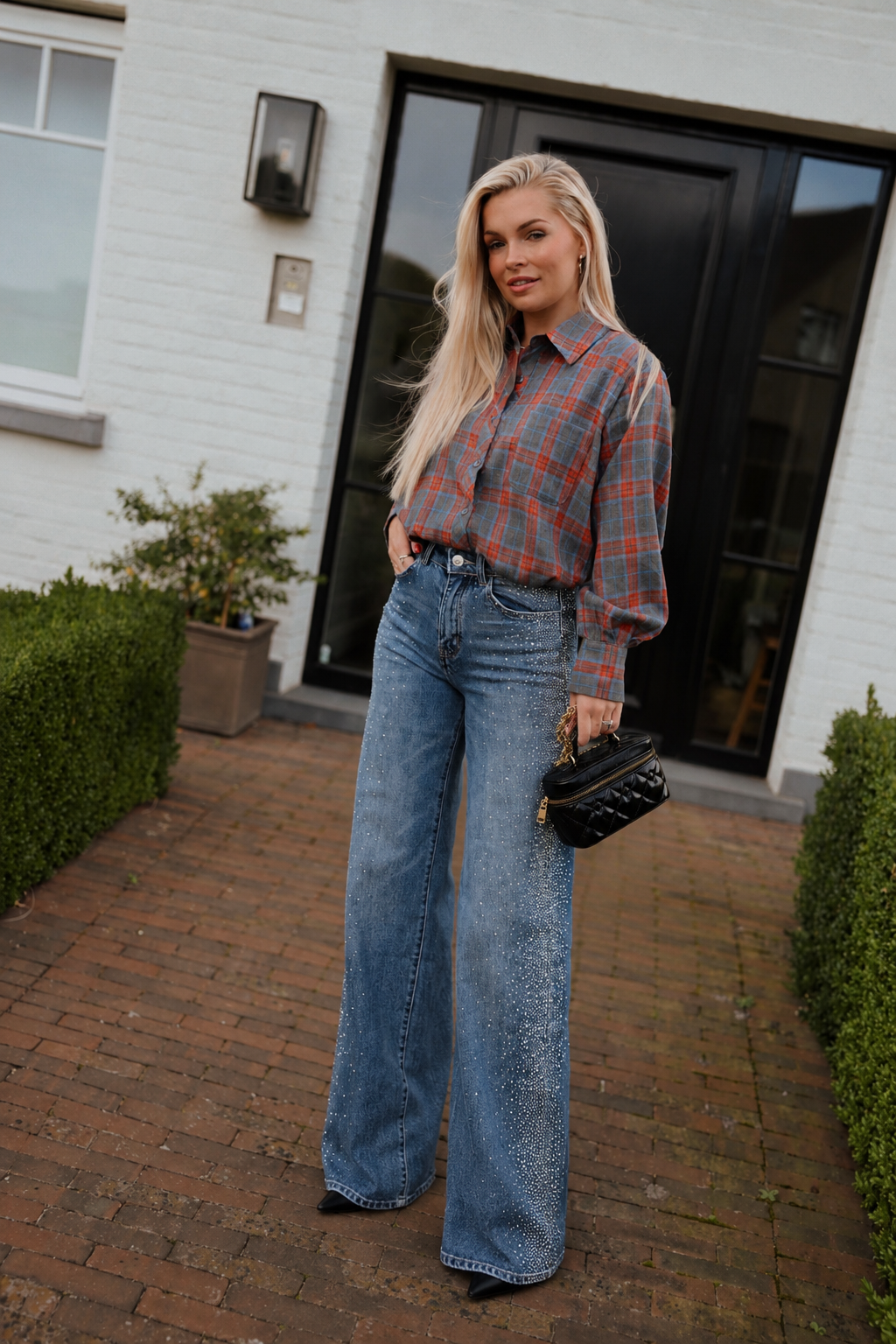 Strass Denim Broek - Blauw