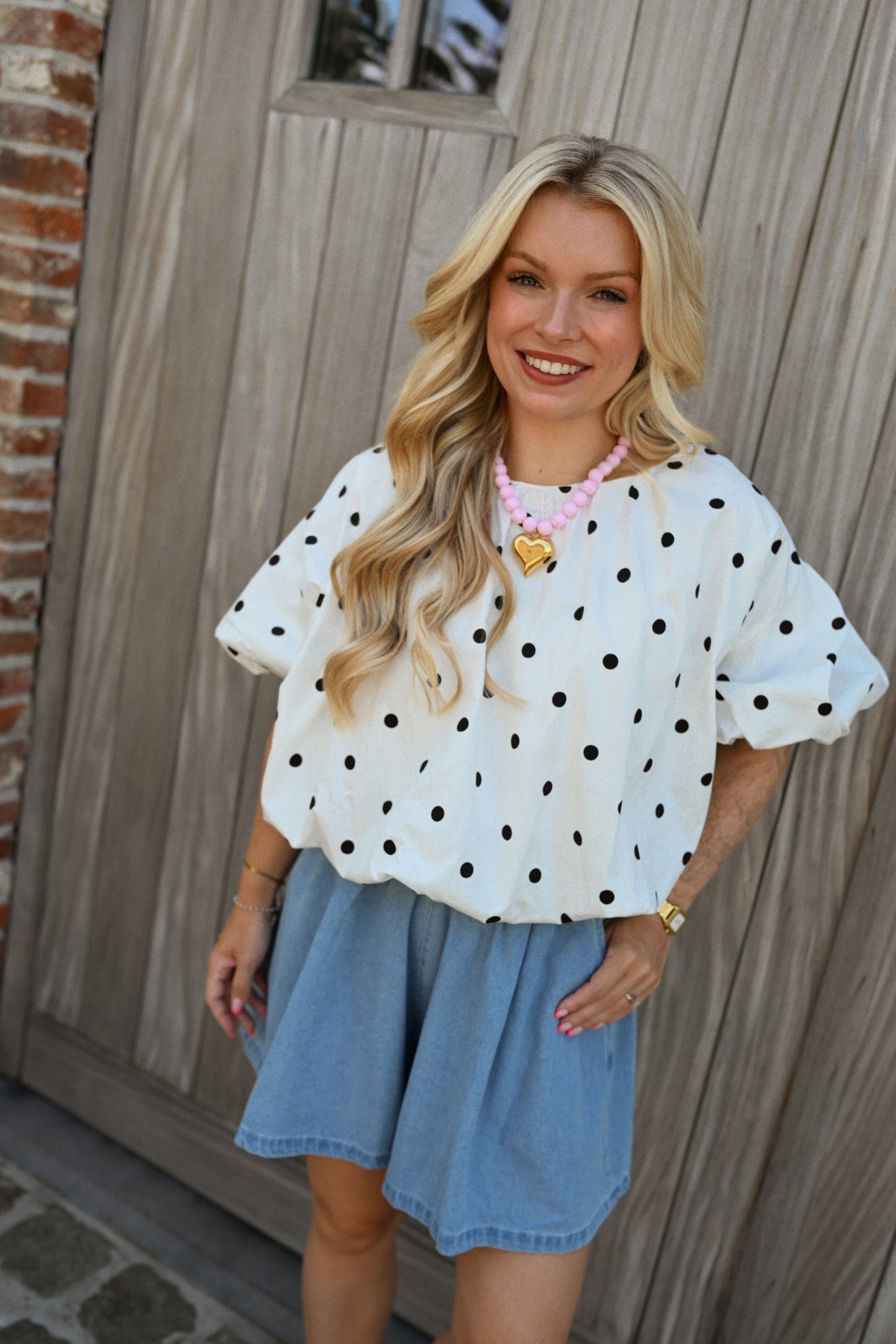 Nina Polkadot Blouse - Wit