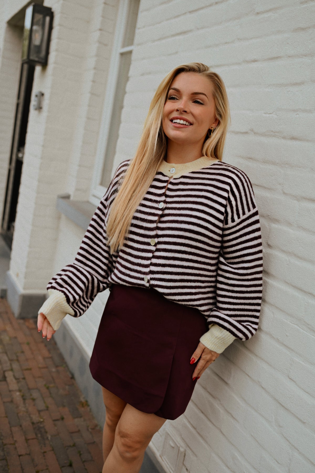 Pierre Striped Gilet - Bordeaux