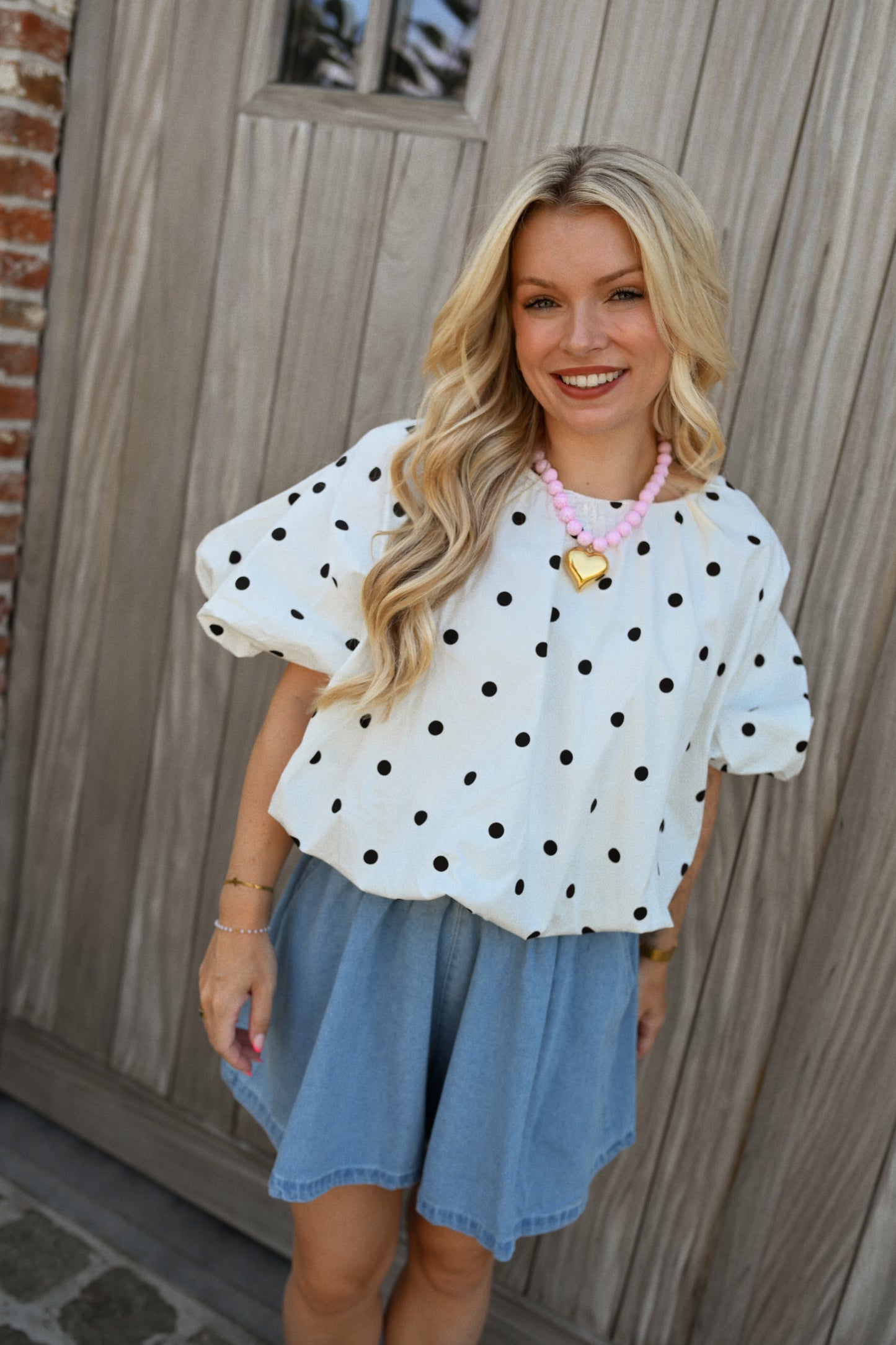 Nina Polkadot Blouse - Wit