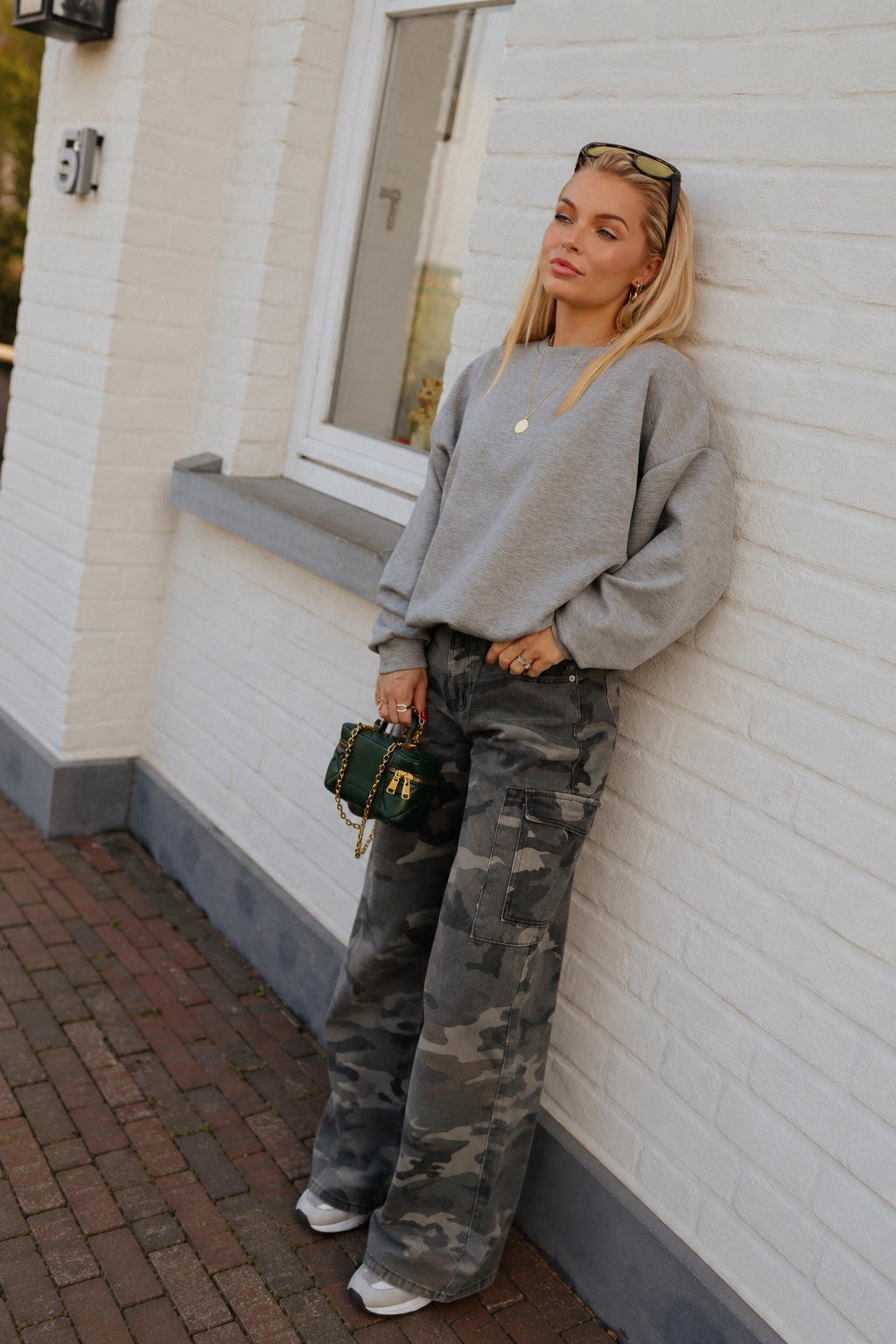 Cargo Denim Camouflage Broek - Kaki