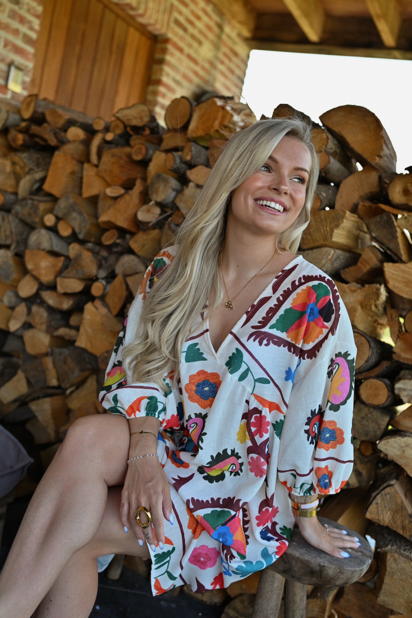 Bohemian Summer Dress - Ecru