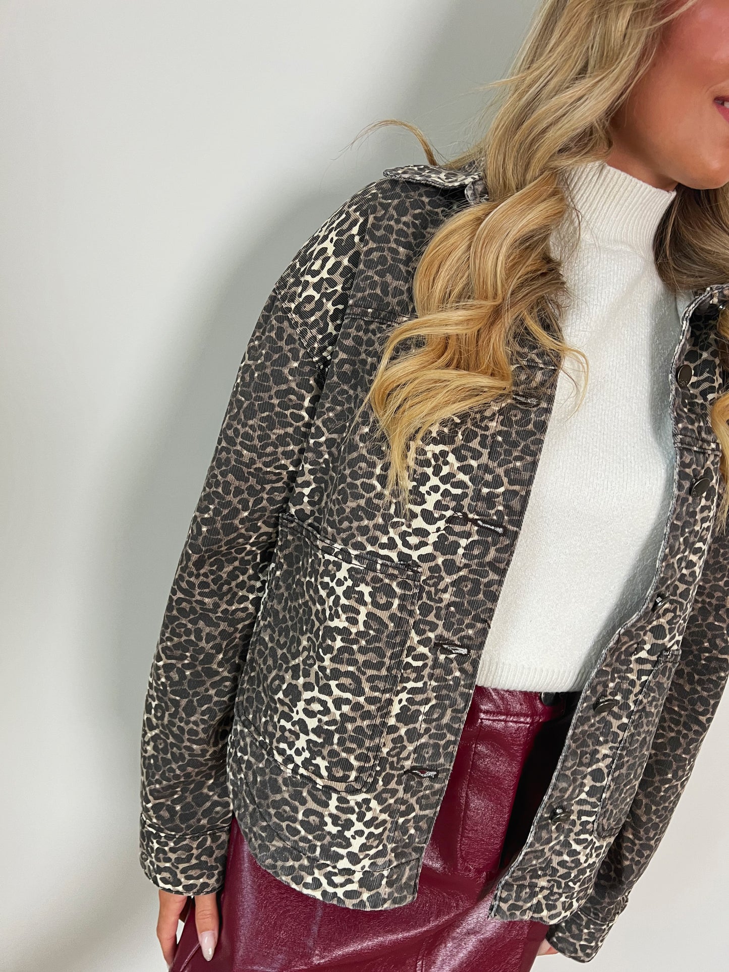 Denim Leopard Jas Melanie (Last one!)