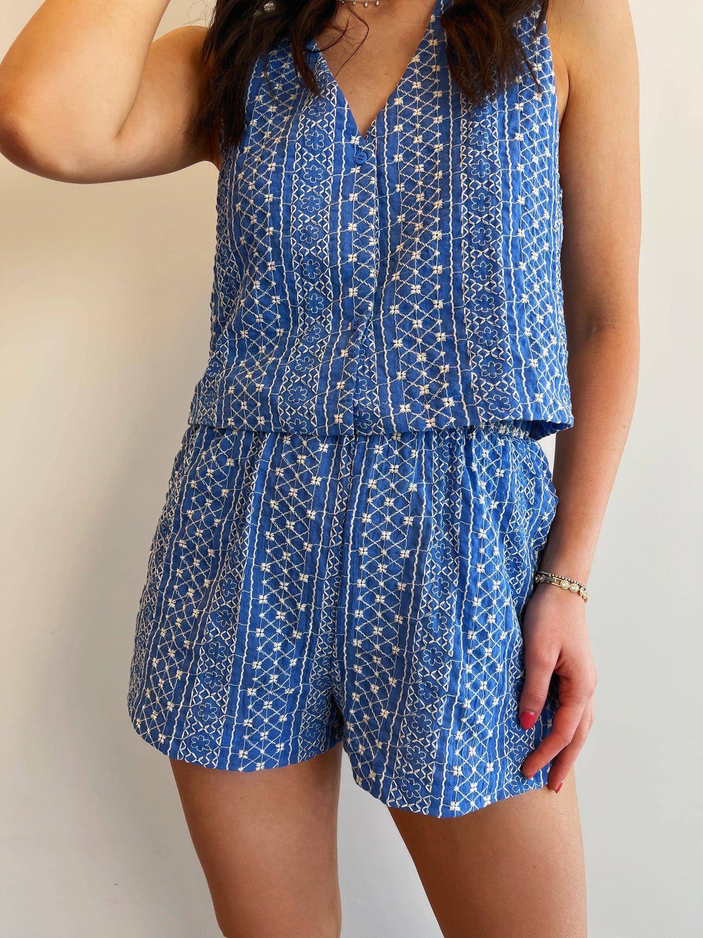 Set (Top + Short) Emilie Blauw