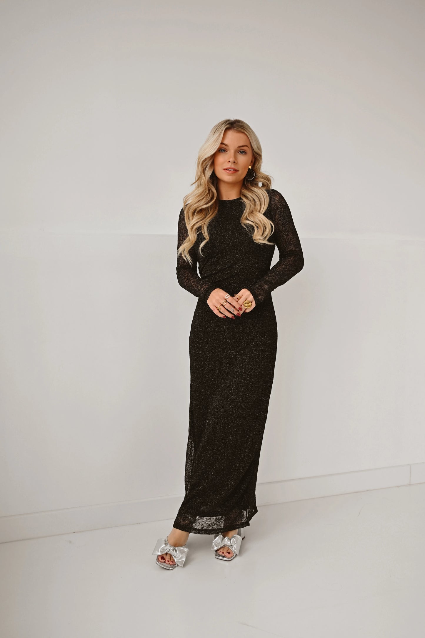 Maxi Glitter Dress Noe Zwart (Last one!)