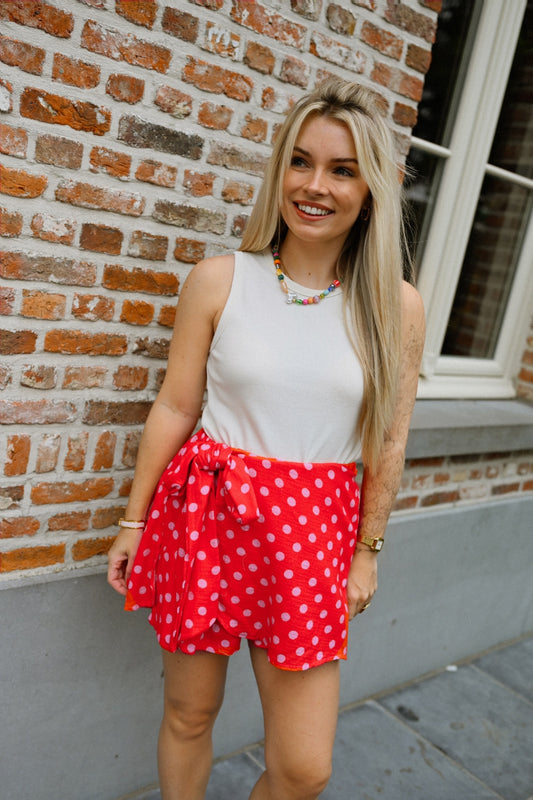 Tetra Polkadot Skort - Rood