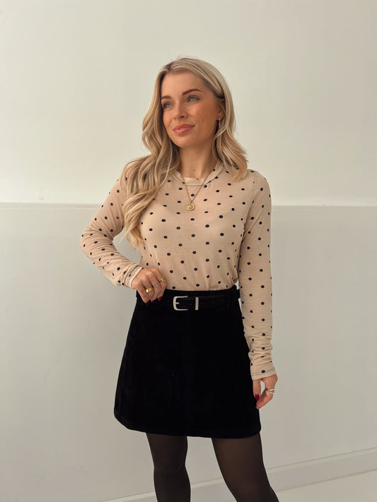 Polkadot Top Beige