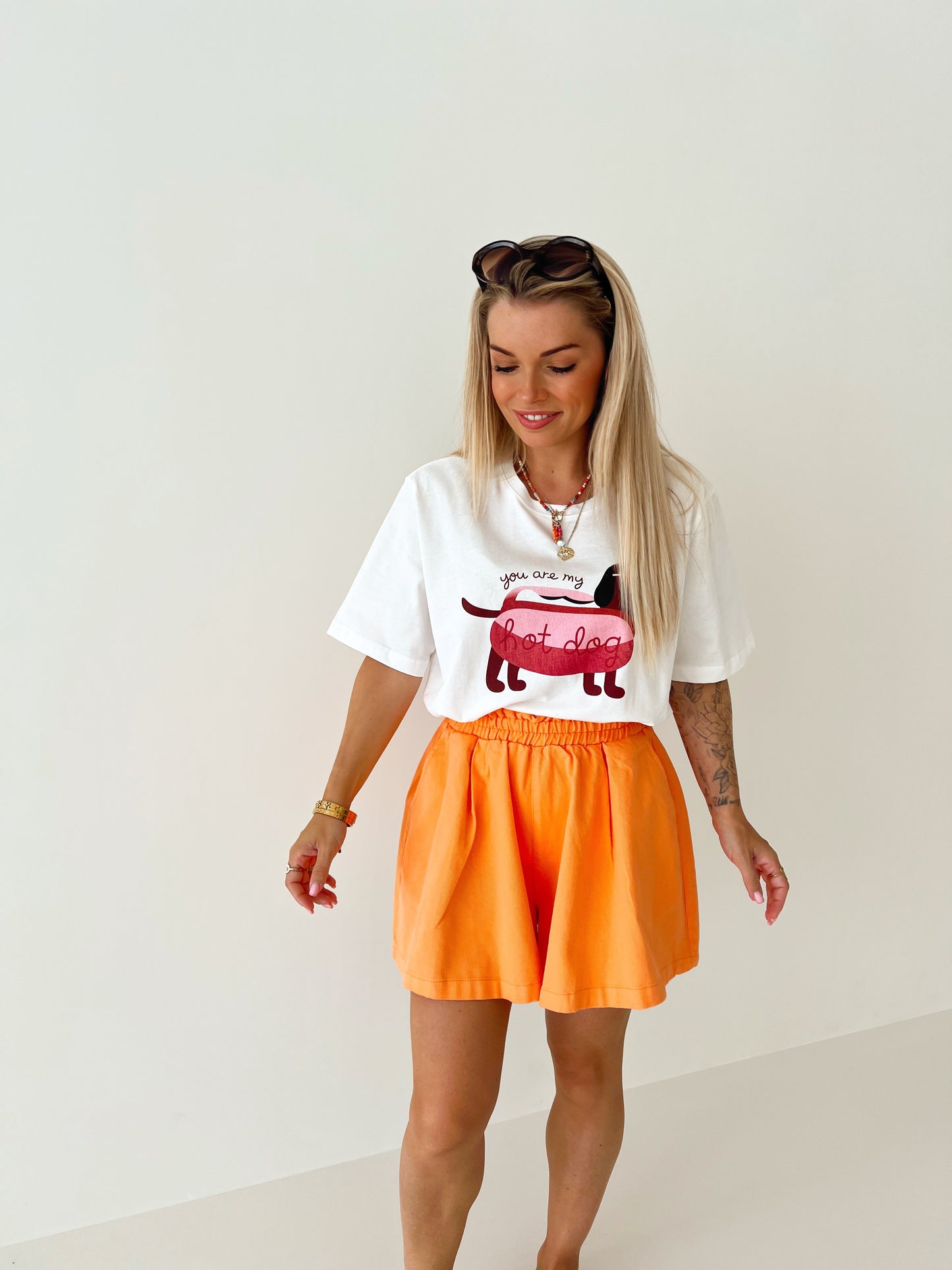 Denim Short Clementine Oranje