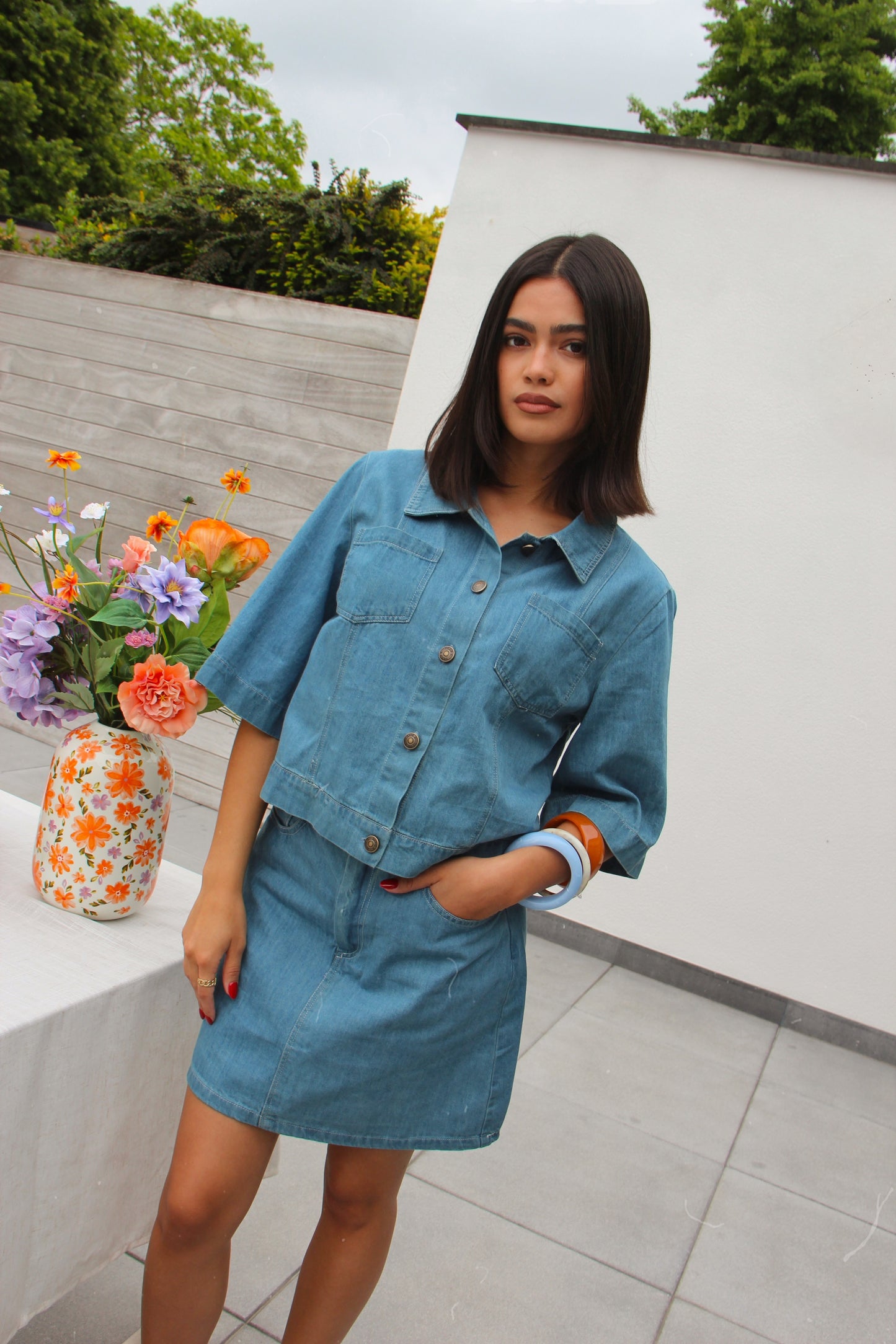 Denim Blouse Mena Light Blue