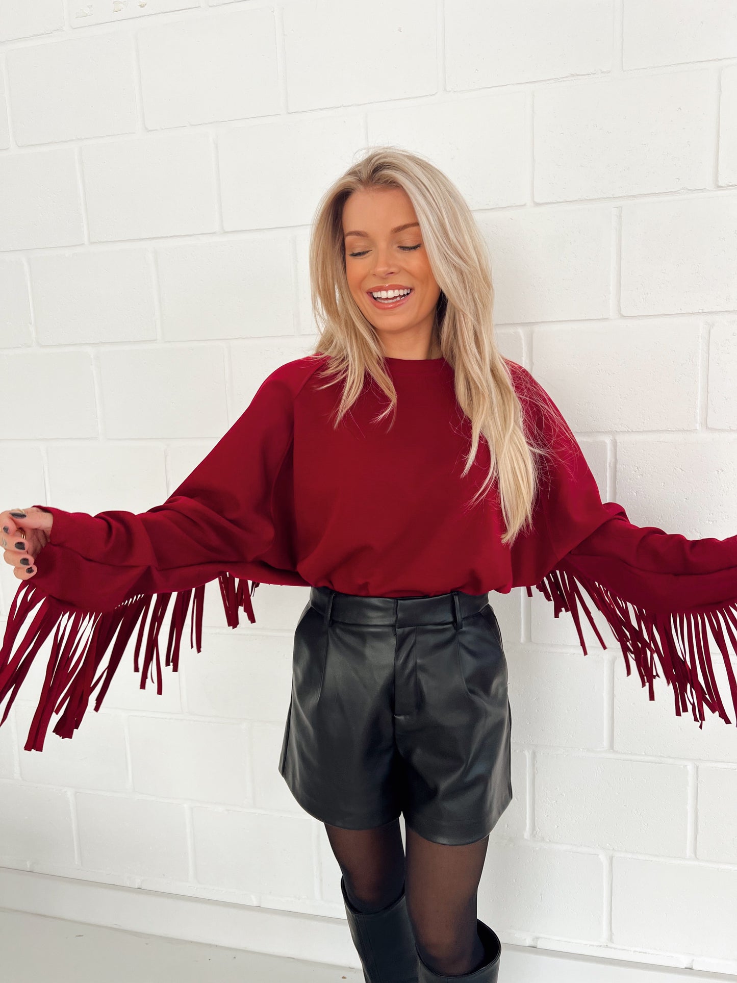 Fringe Sweater Bordeaux