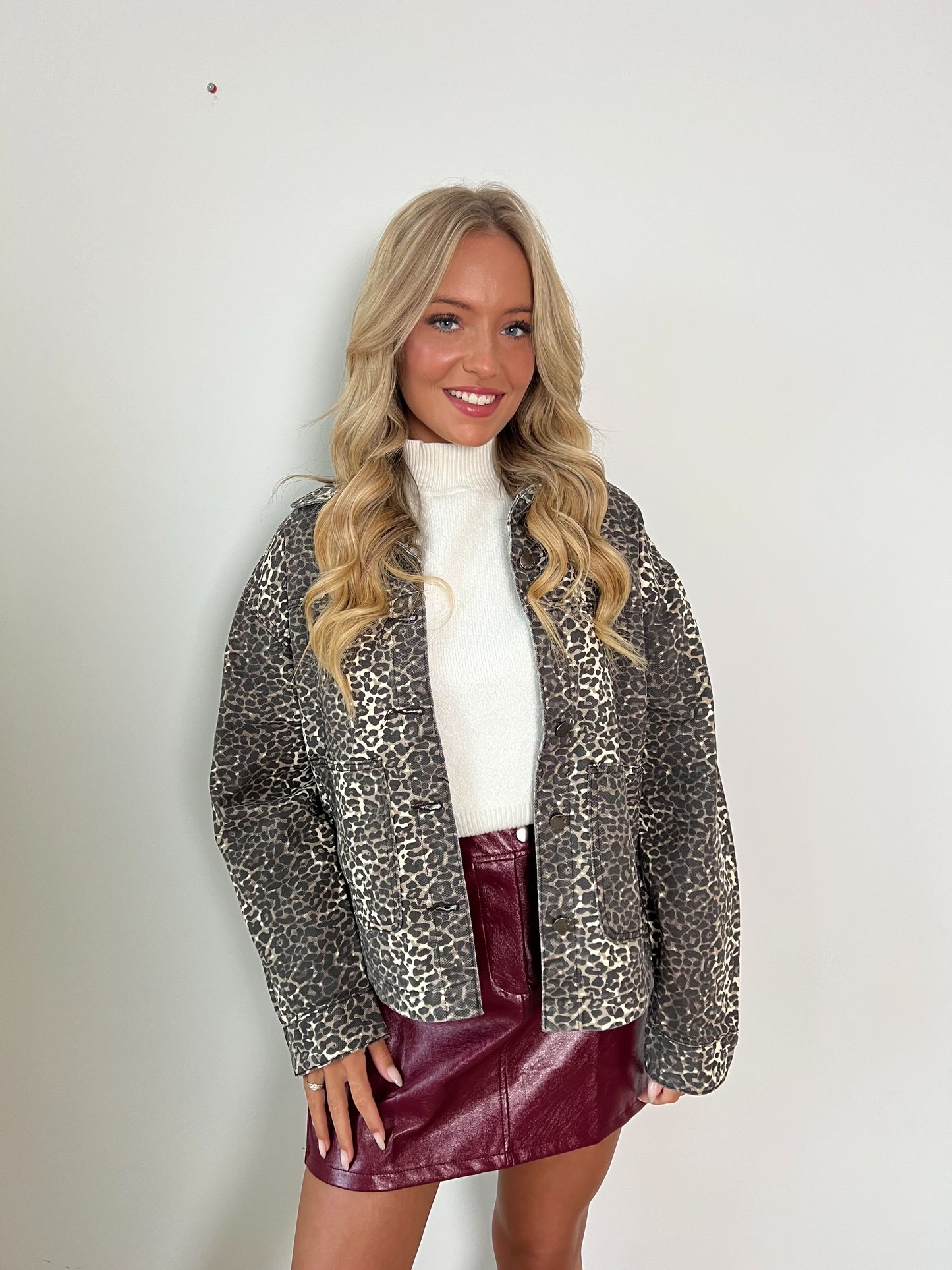 Denim Leopard Jas Melanie (Last one!)