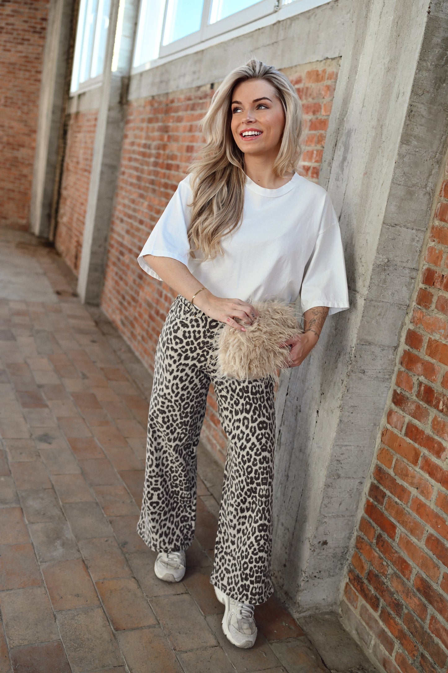 Leopard Denim Jeans - Beige (Last one!)