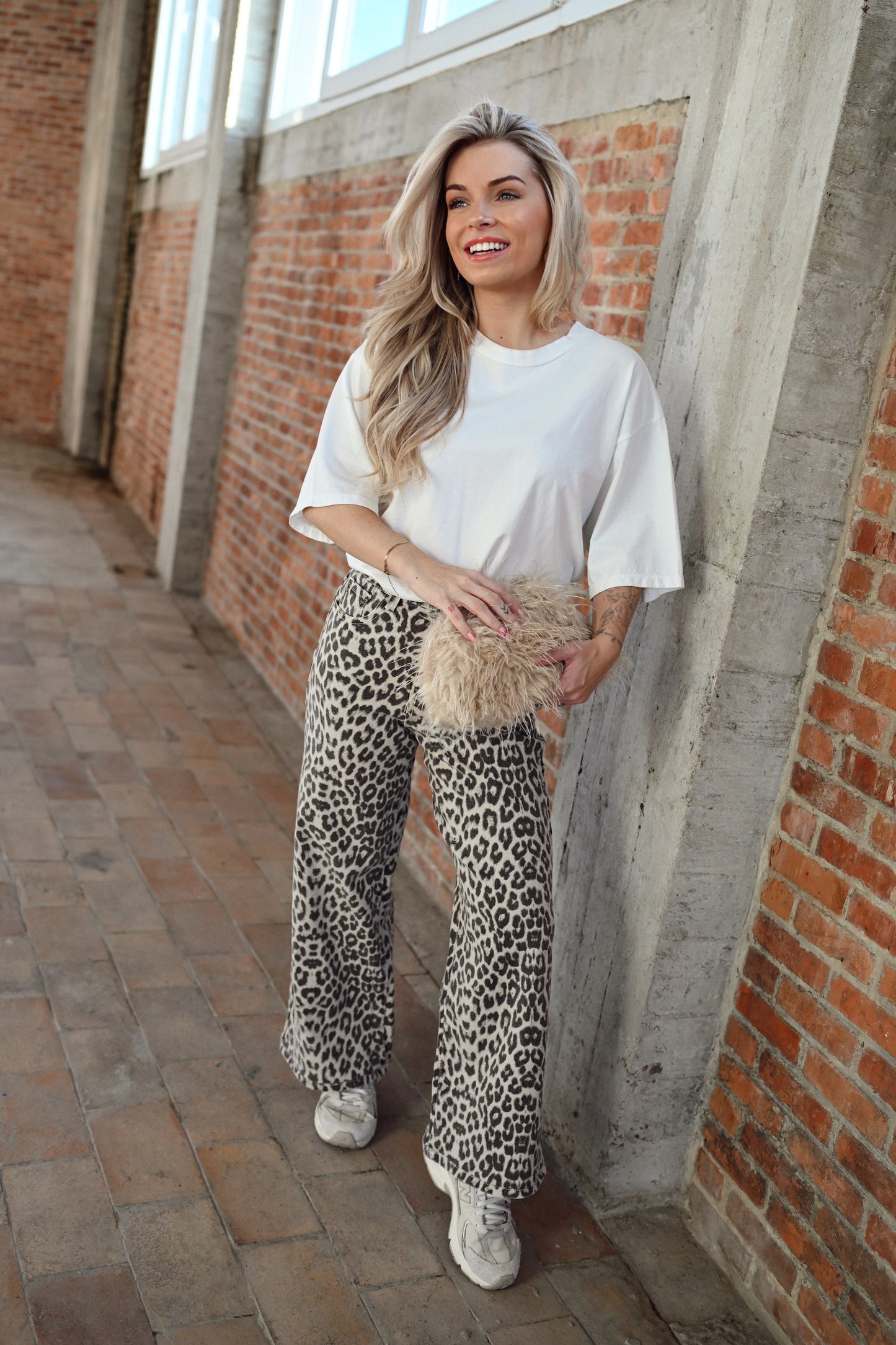 Leopard Denim Jeans - Beige (Last one!)